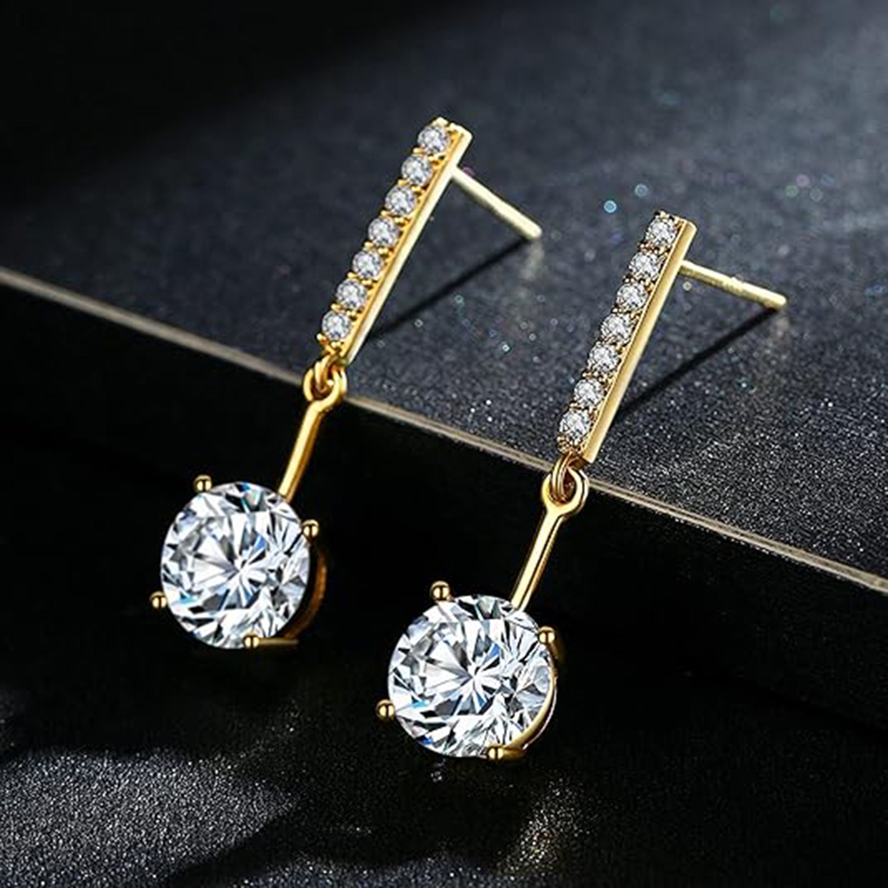 Jumpeak Paar Ohrstecker 585 Gold, exquisite Ohrringe mit 1ct runden Brillanten aus Laborzucht, Diamantohrringe, inklusive edler Geschenkbox.