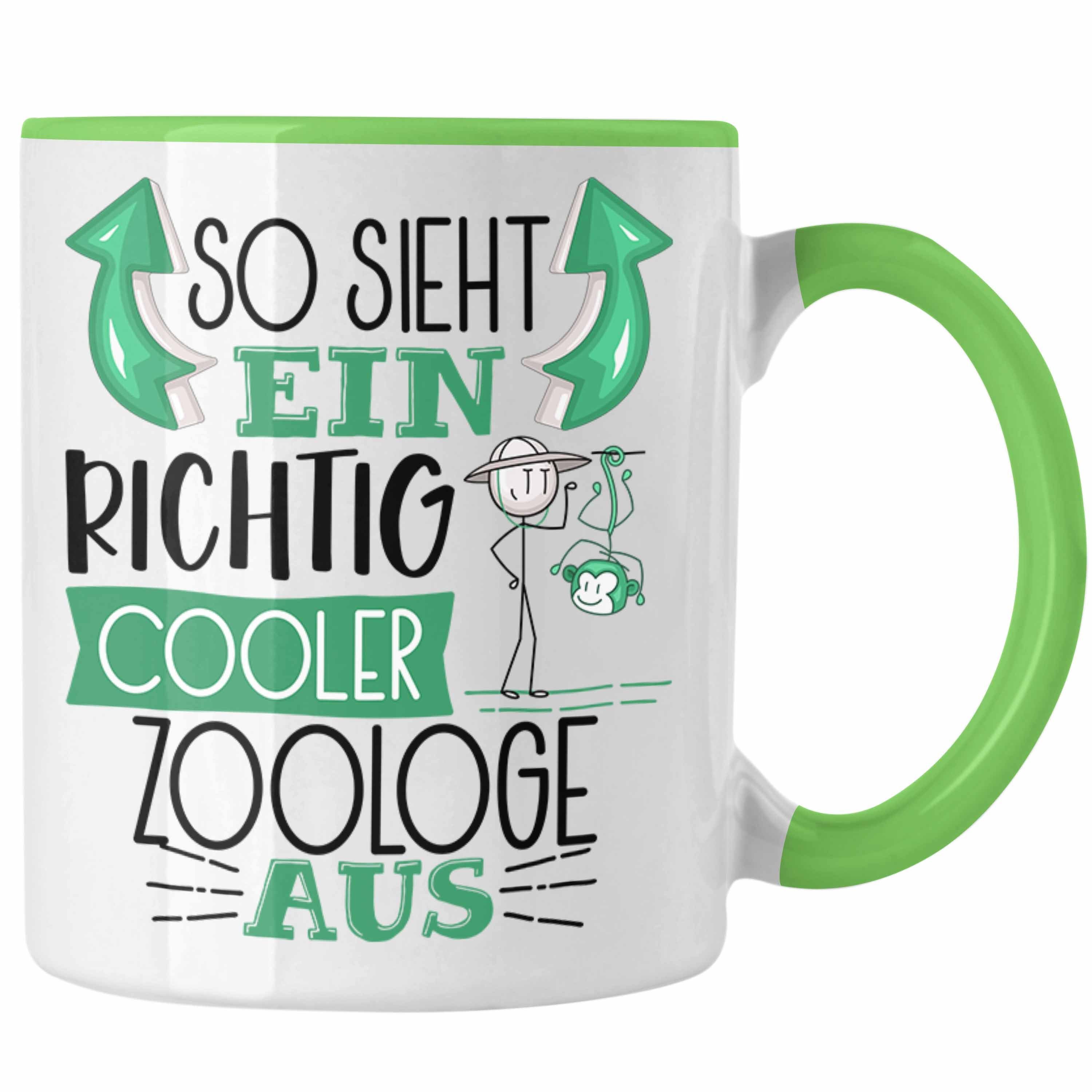 Trendation Tasse Zoologe Tasse Geschenk So Sieht Ein RIchtig Cooler Zoologe Aus Gesche Grün