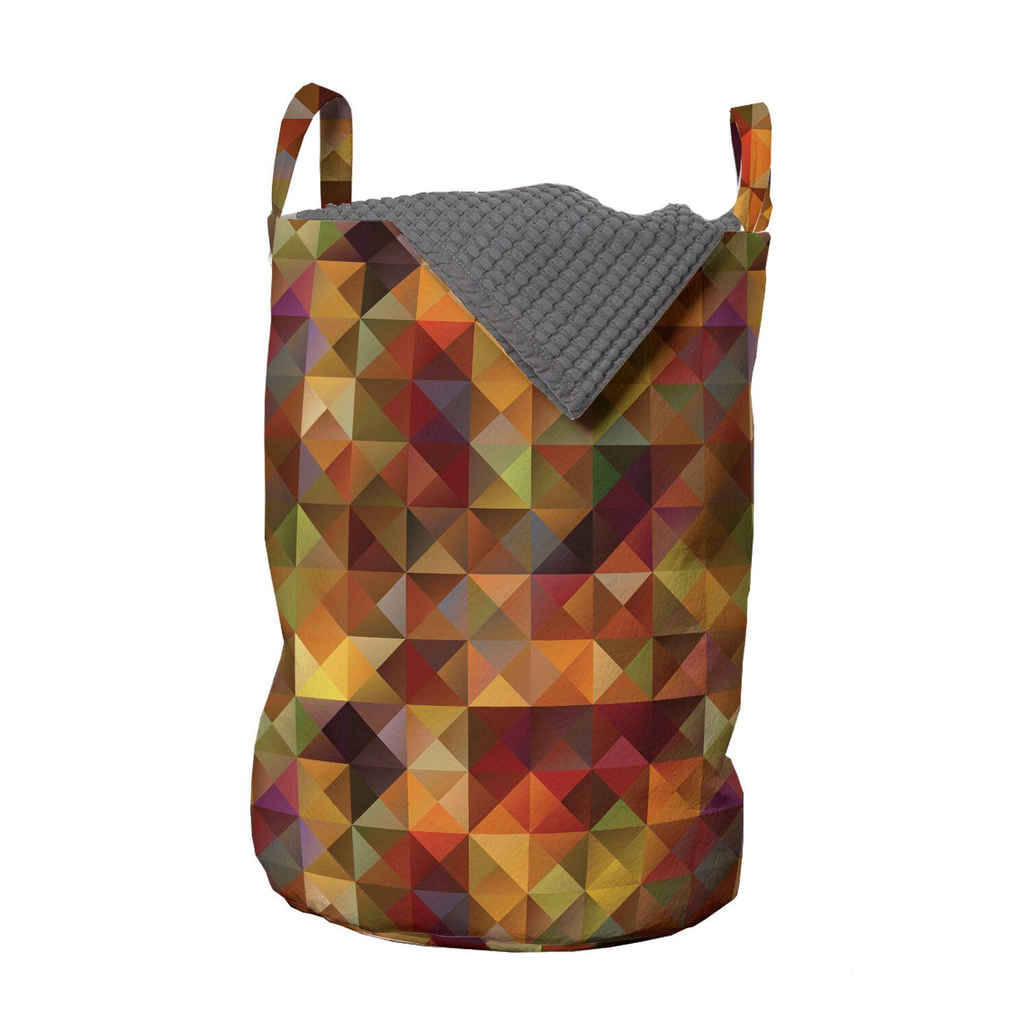 Abakuhaus Wäschesäckchen Wäschekorb mit Griffen Kordelzugverschluss Grid-Mosaik Geometrisches Waschsalons, für Bunt