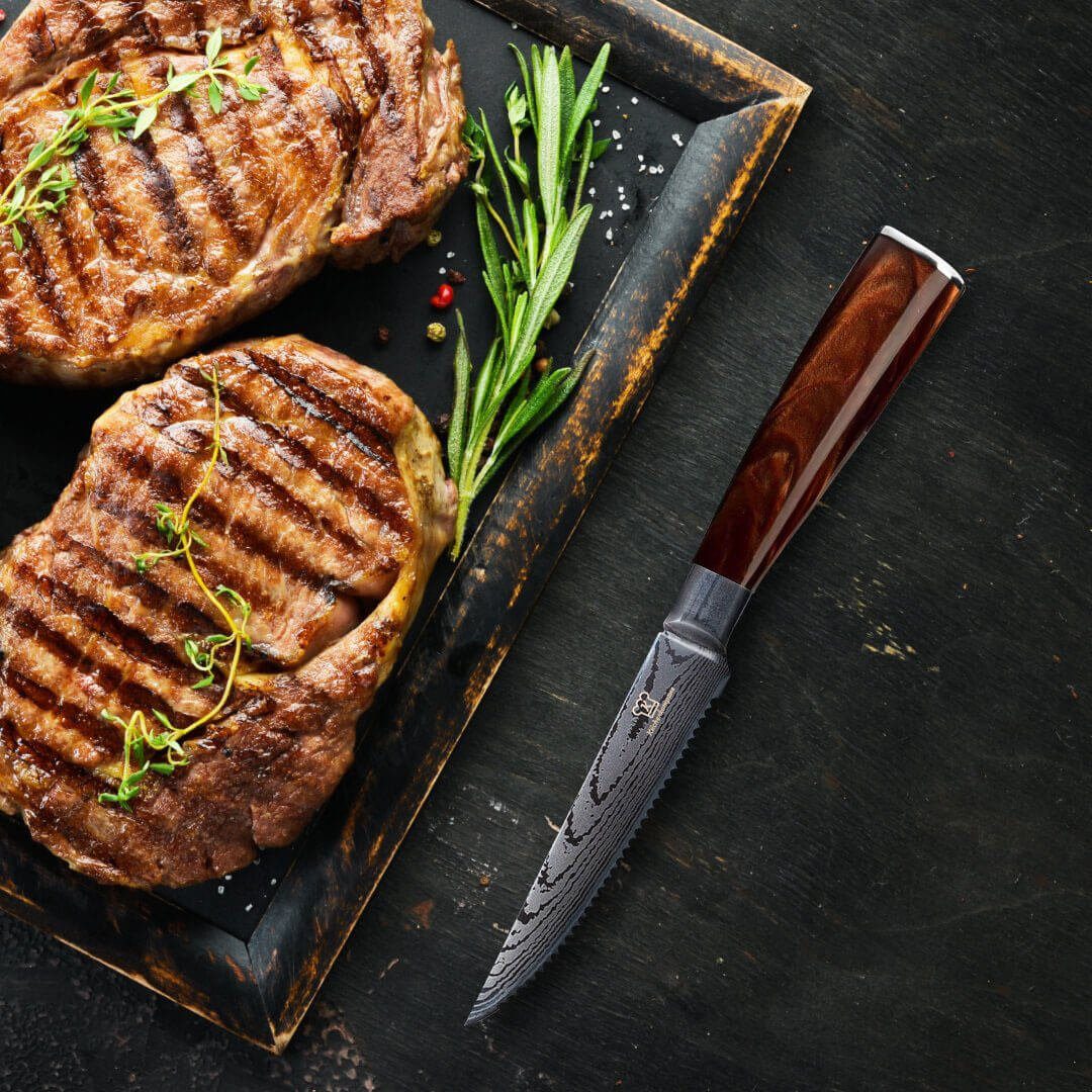 Steak-Messerset handgeschmiedete Kasshoku Küchenkompane Messer-Set Messer - Steak