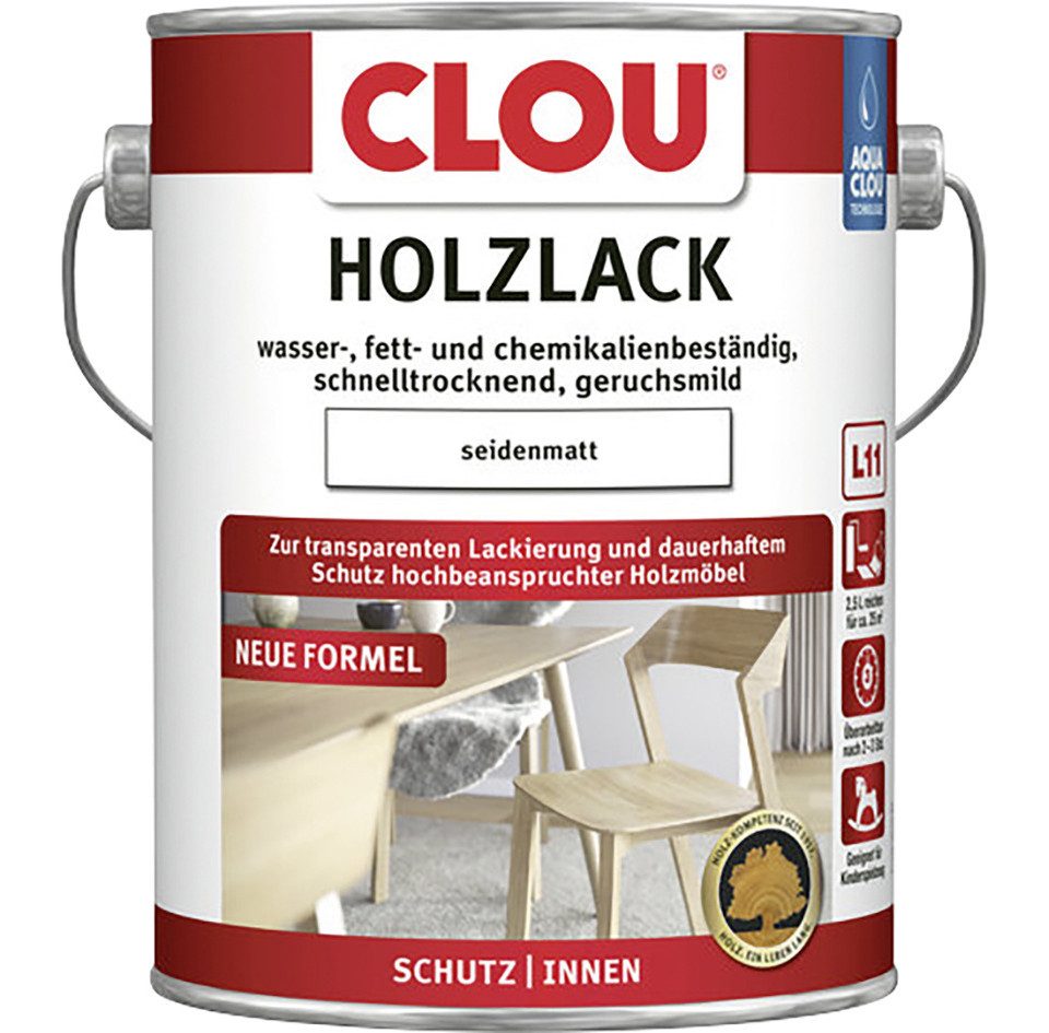 Aqua Clou Holzlack Aqua Clou Holzlack 2,5 L seidenmatt transparent
