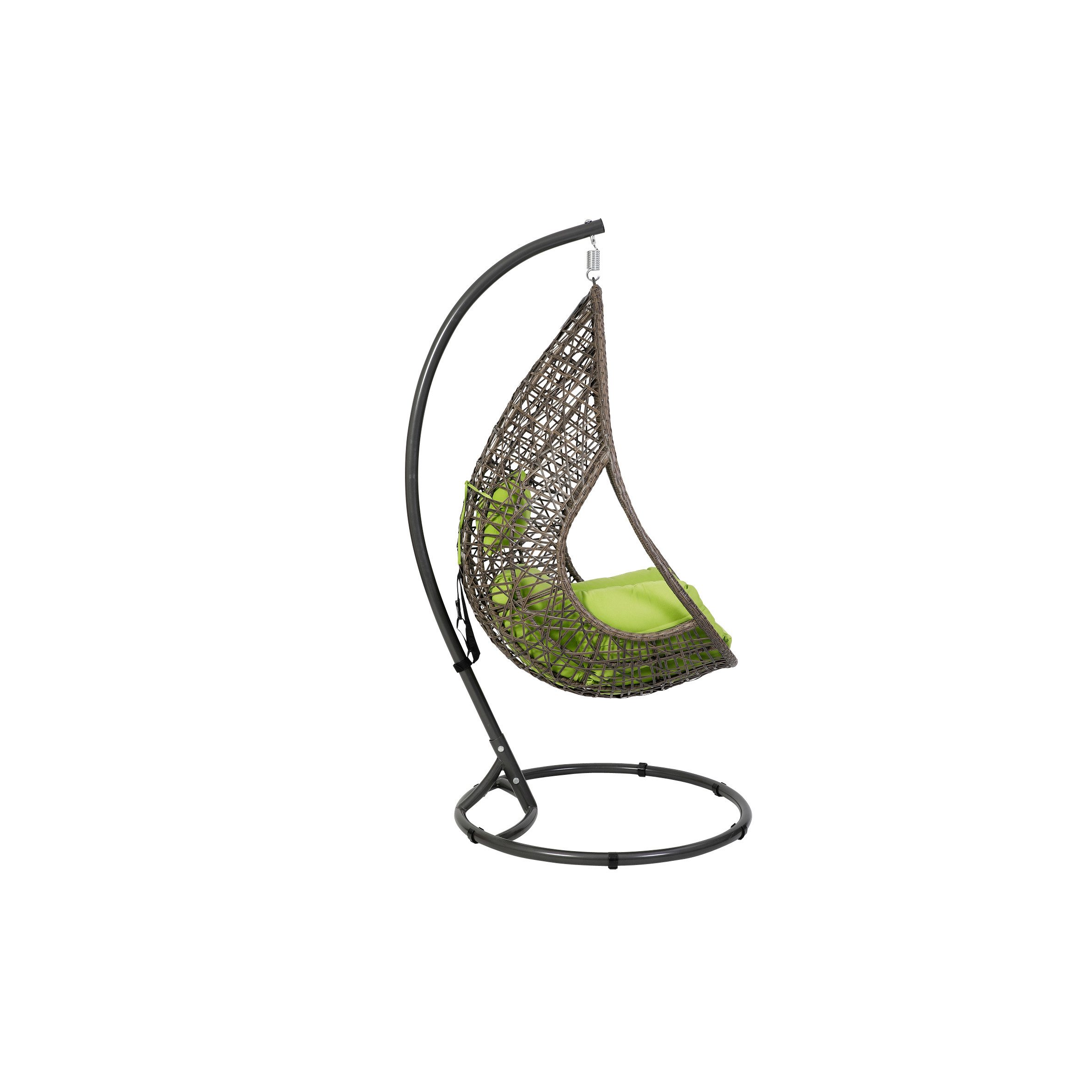 Greemotion Hängesessel Kuba mit Gestell braun grün Indoor Outdoor inkl. Kissen