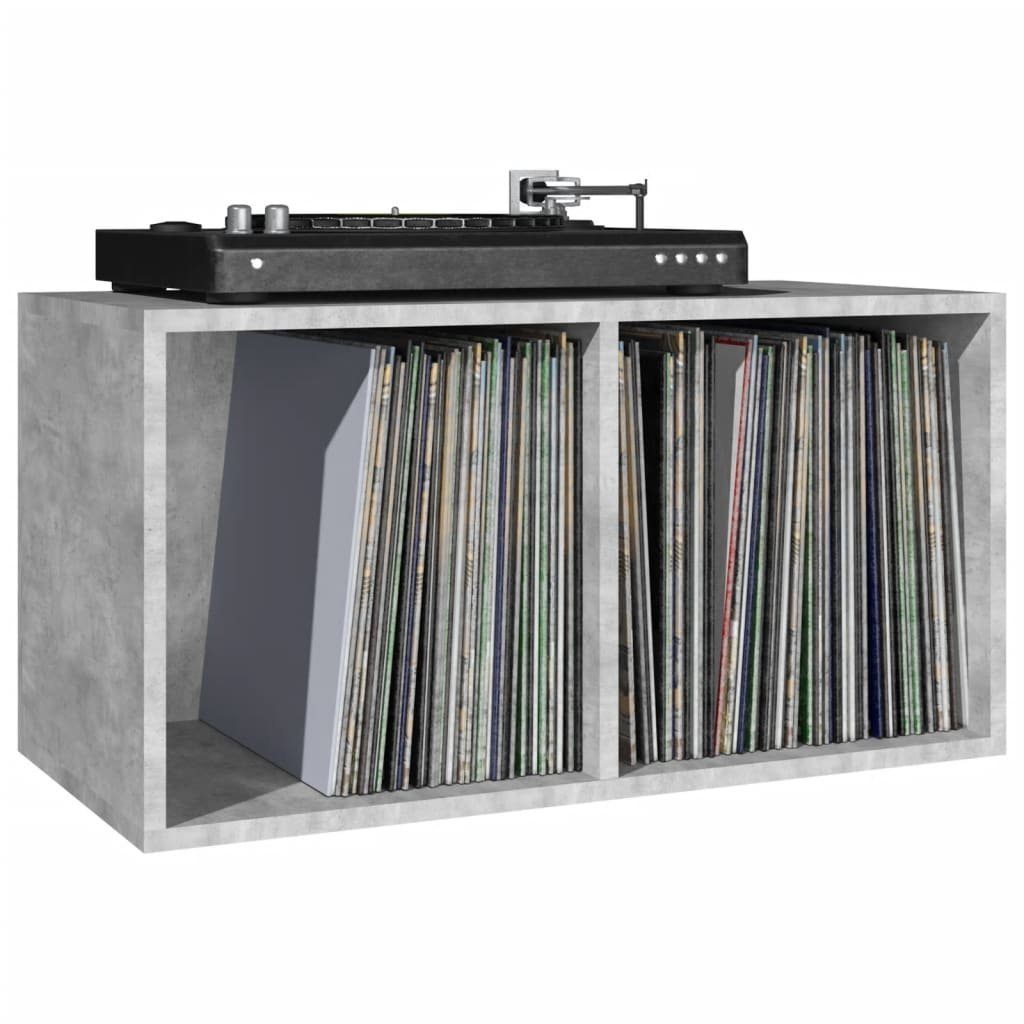 Schallplatten-Aufbewahrungsbox vidaXL Aufbewahrungsbox St) 71x34x36 (1 cm Betongrau