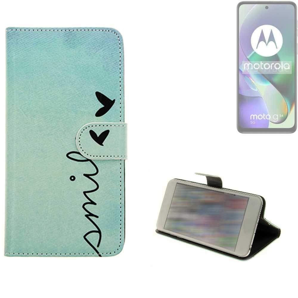 K-S-Trade Handyhülle für Motorola Moto G54 5G, Schutz Hülle Handy Hülle Hülle Handyhülle cover bookstyle Etui