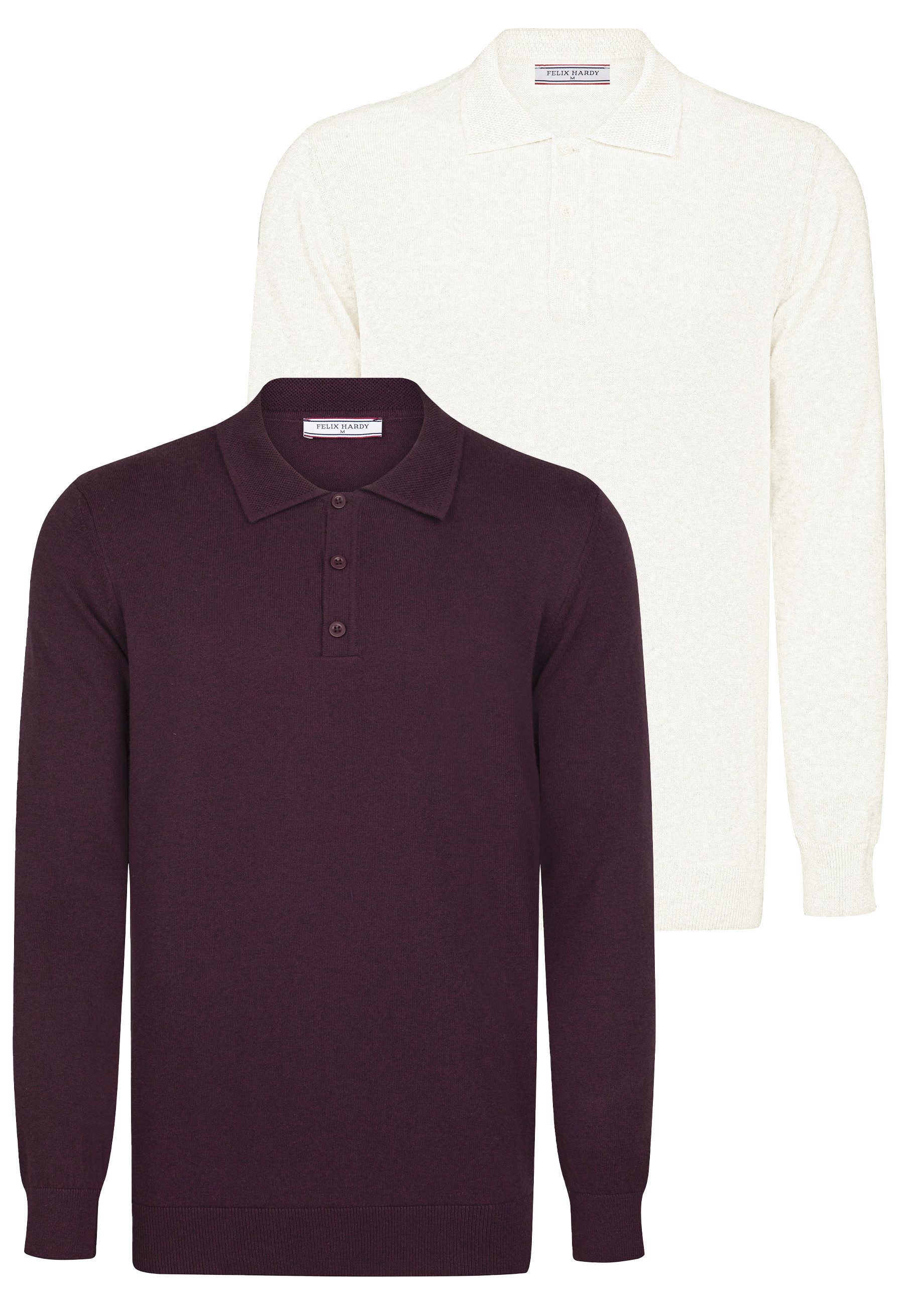 Felix Hardy Polokragenpullover Pullover mit Polo-Kragen 2er-Pack