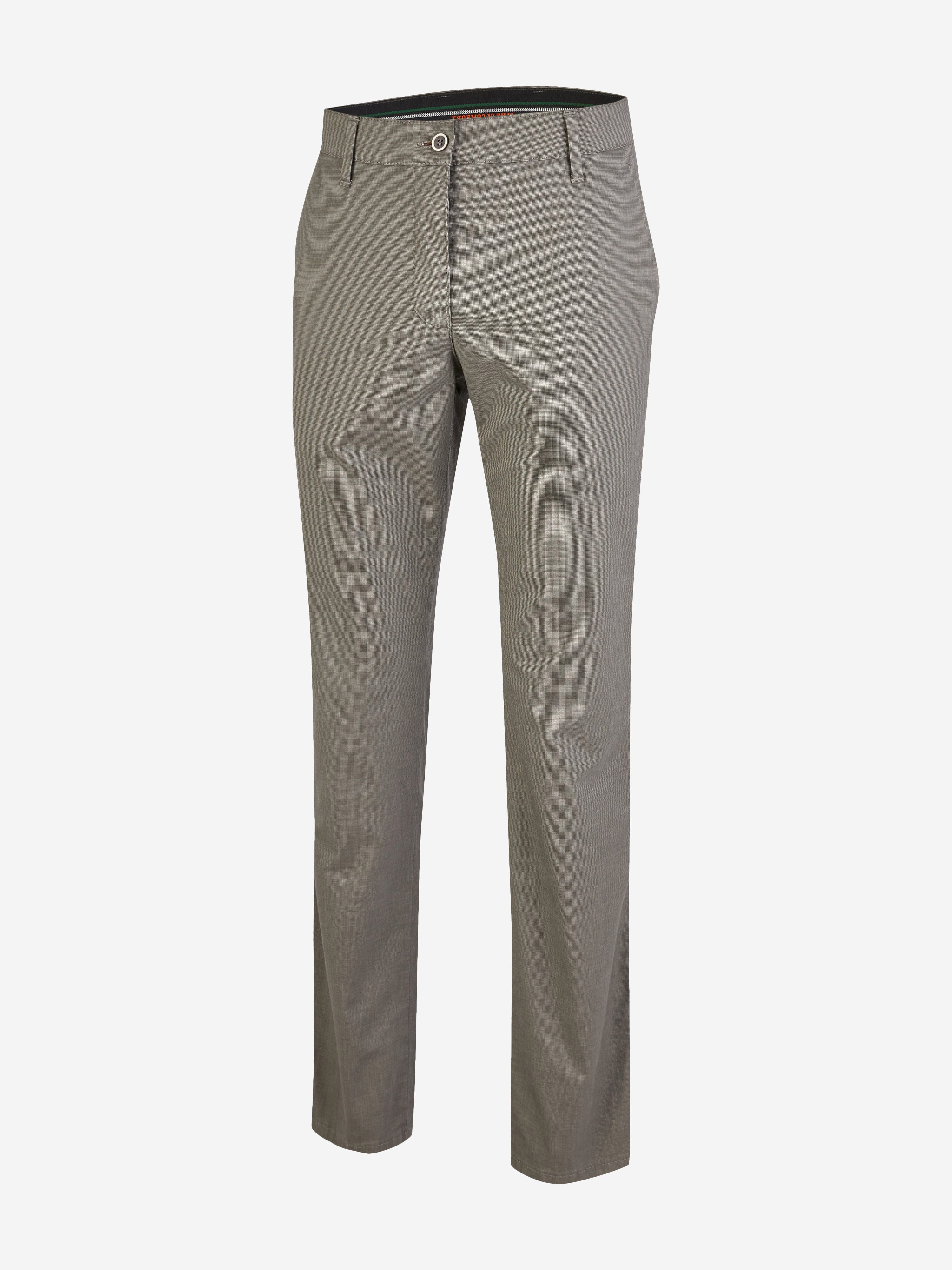 Club of Comfort Chinohose Chino/Flat Front Hose GARVEY 6910 - grau - Herrenhose - 27 ["Wool-Look ist die hautsympathische Alternative zur klassischen