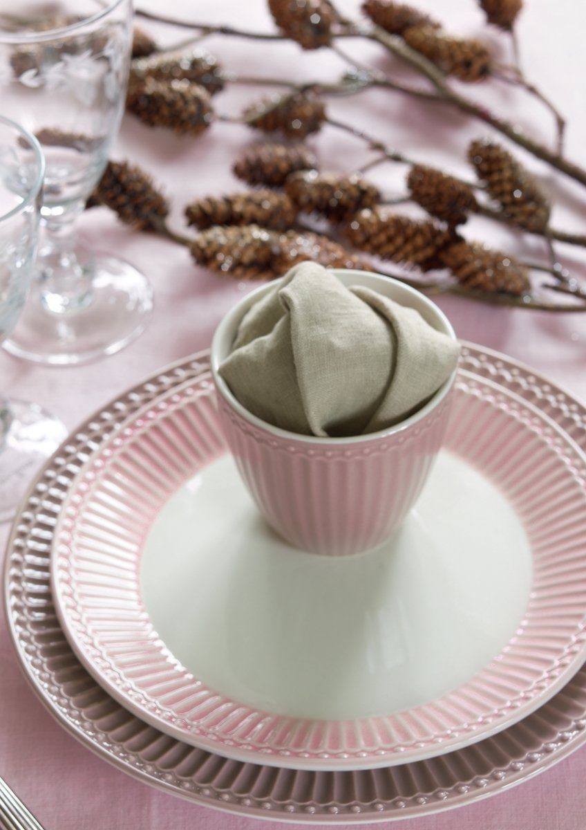 Greengate Geschirr-Set Alice Speiseteller creamy fudge 26,5cm Set6, Steinzeug