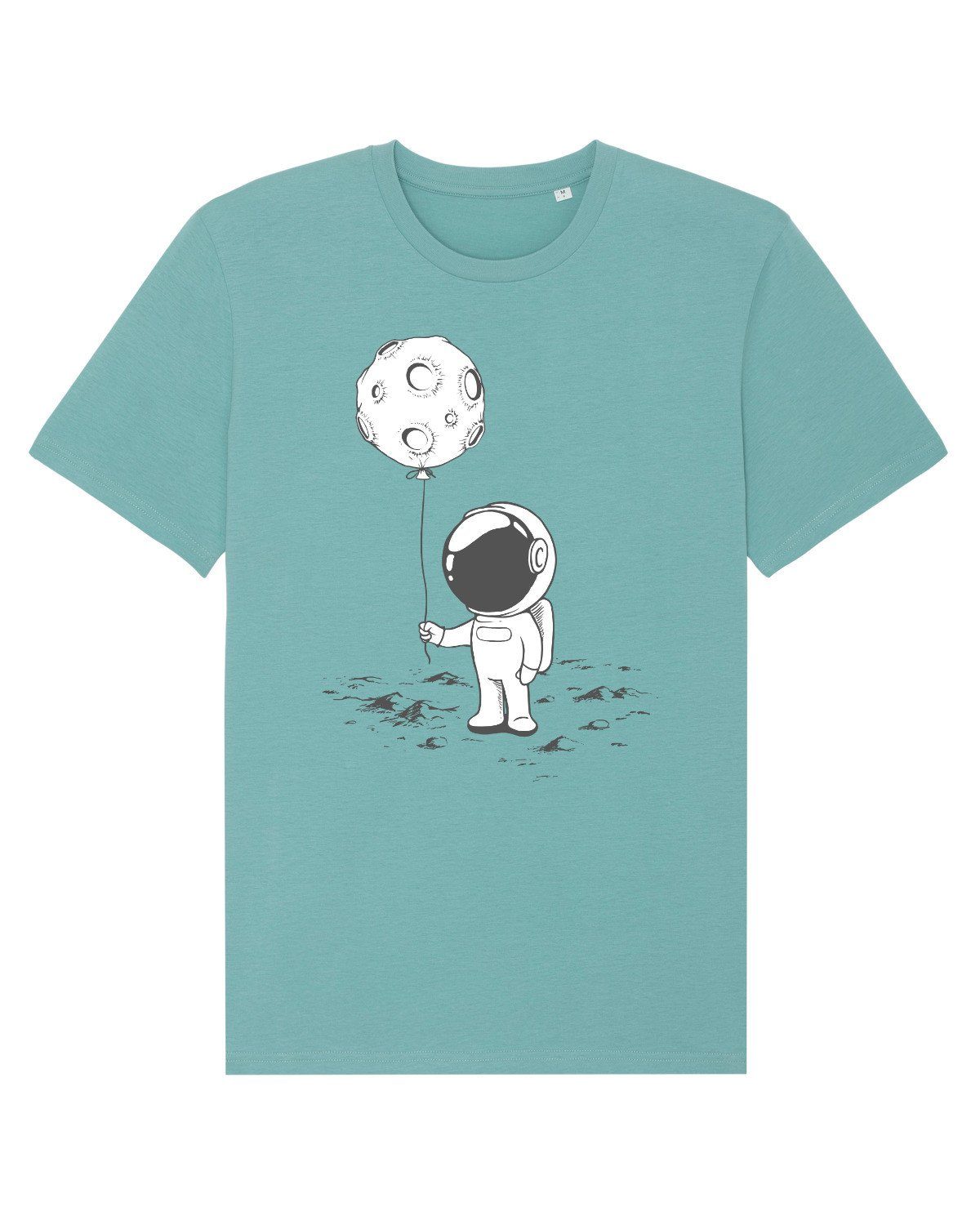 wat? Kleiner Print-Shirt Astronaut Luftballon (1-tlg) Serene mit Blue Apparel