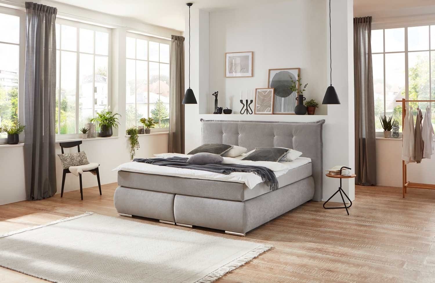 Sun Garden Boxspringbett RAY, 180 x 200 cm, Härtegrad 2/3, mit Topper