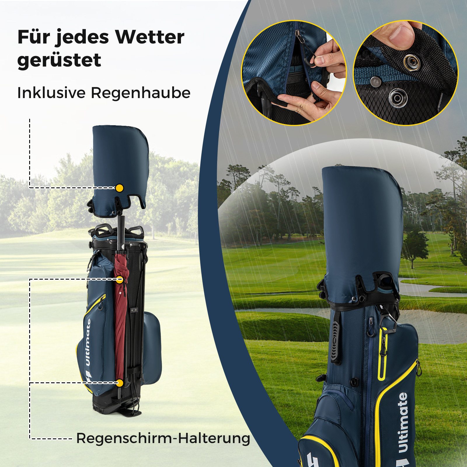 COSTWAY Golfschläger + Golfbag, für Männer, 9/11 teilige Golfschlägersätze