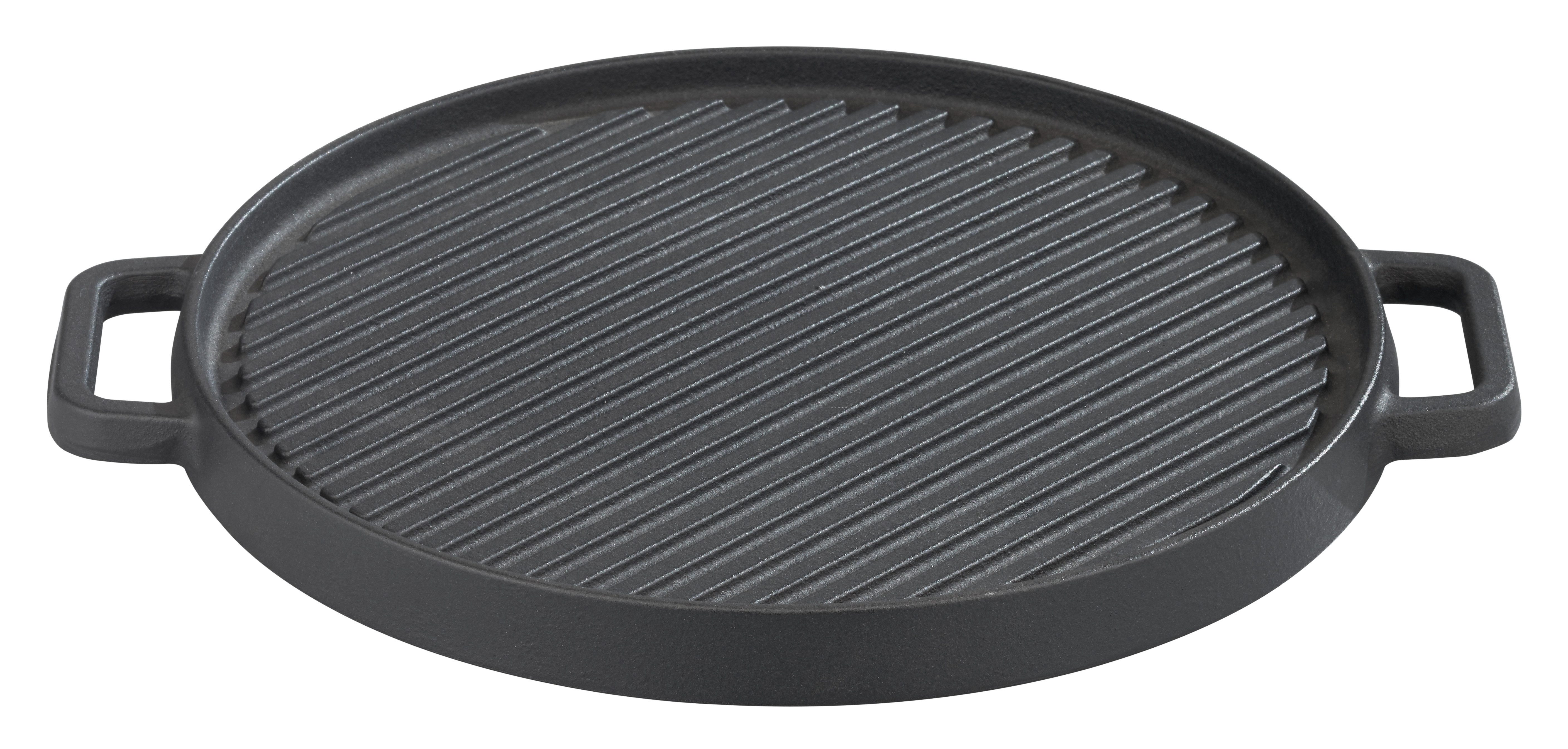 GSW Grillplatte Black Iron BBQ (1-St), Gusseisen Grillplatte zur Anwendung auf dem Grill, Feuer oder Backofen