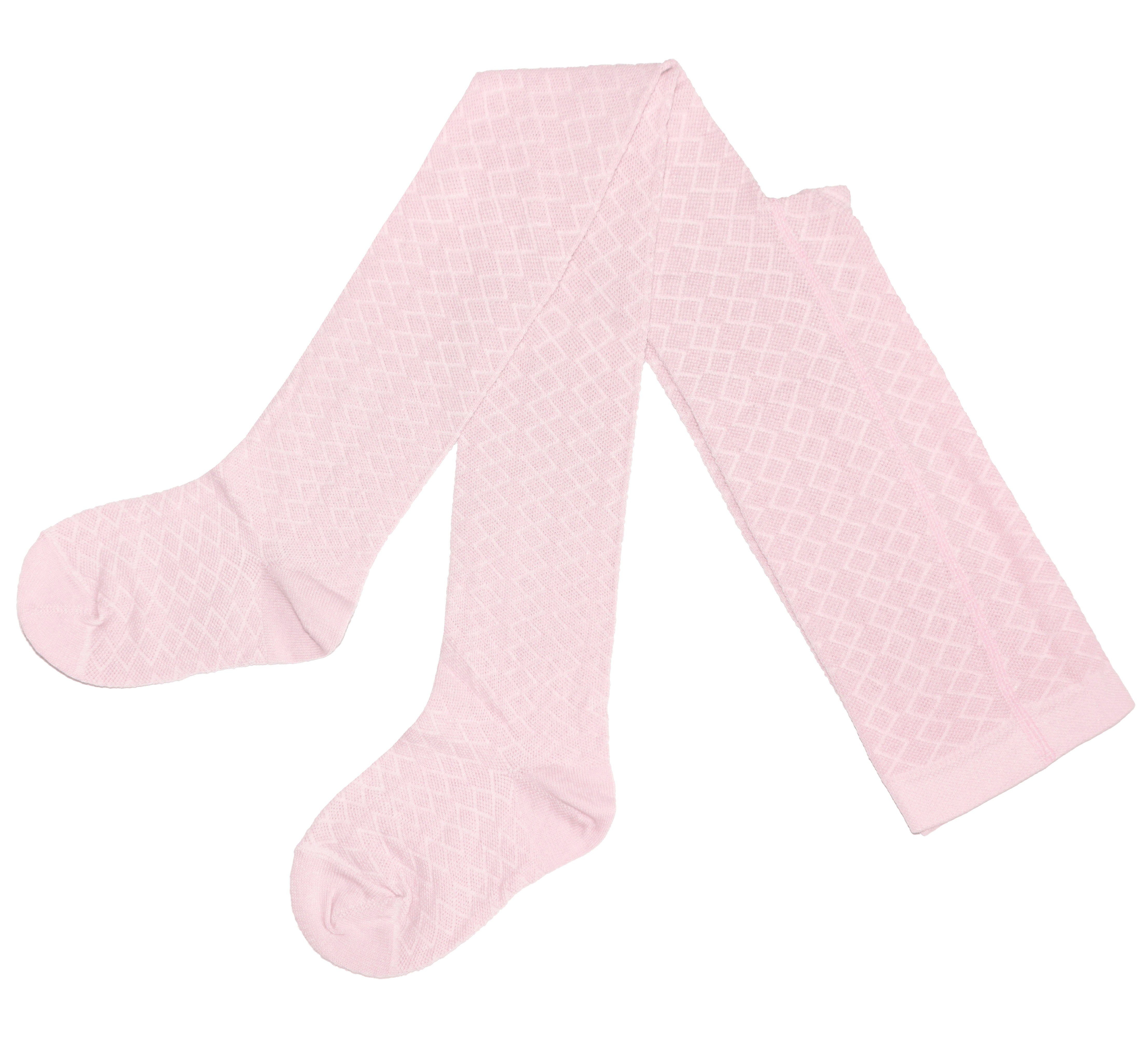 Strickstrumpfhose Kinderstrumpfhose für Mädchen >>Ajour<< mit geprägten Filet Mustern