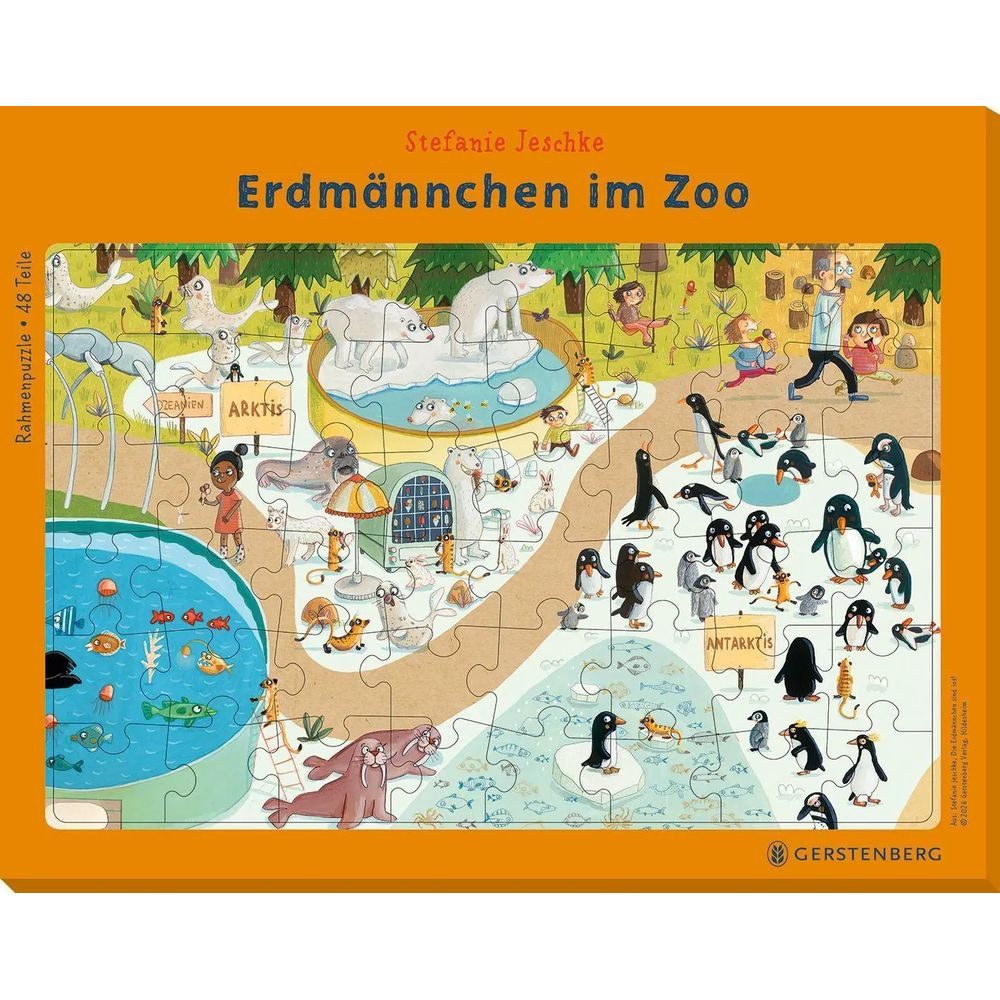 Gerstenberg Verlag Puzzle Rahmenpuzzle Erdmännchen in Zoo - 48 Teile, 48 Puzzleteile