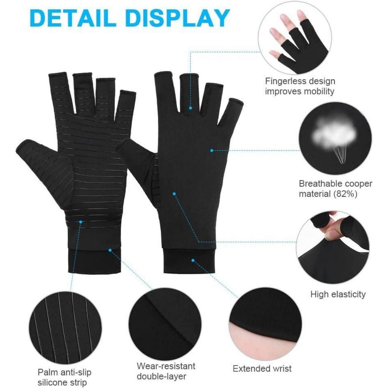 LuxusKollektion Handbandage Arthritis Handschuhe Kupfer Kompressionshandschuhe Rheumatoide