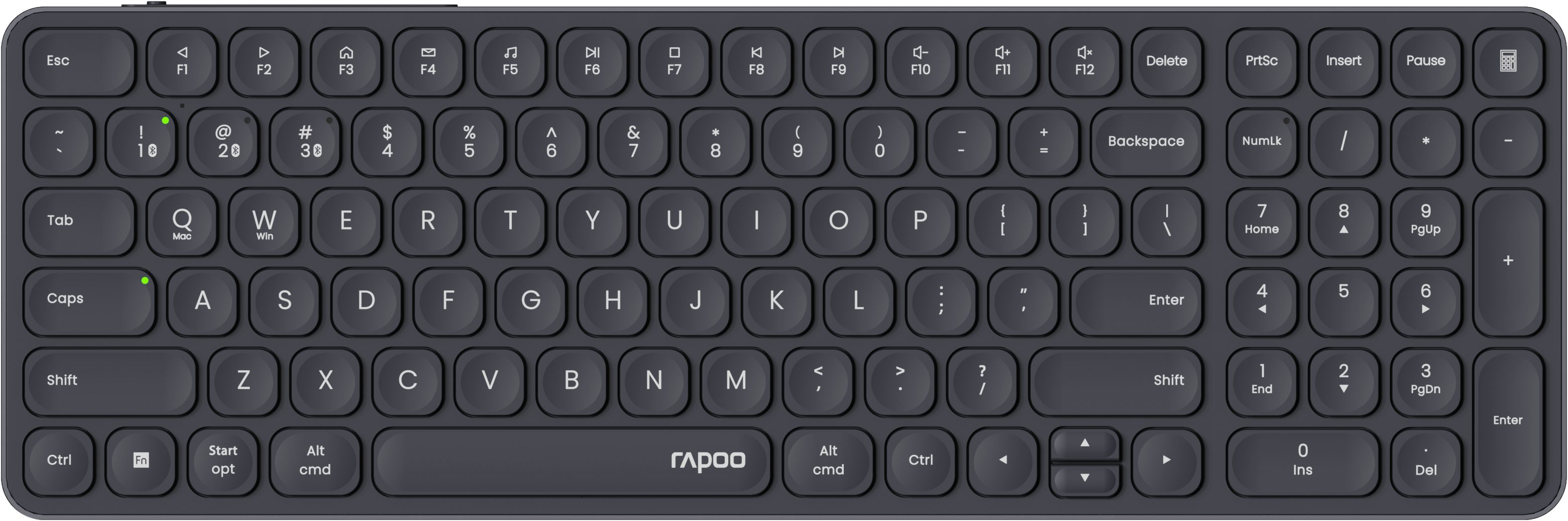 Rapoo E9710M Graues Multi-Modus Wireless Keyboard, Funk / Wireless-Tastatur (Plug & Play)