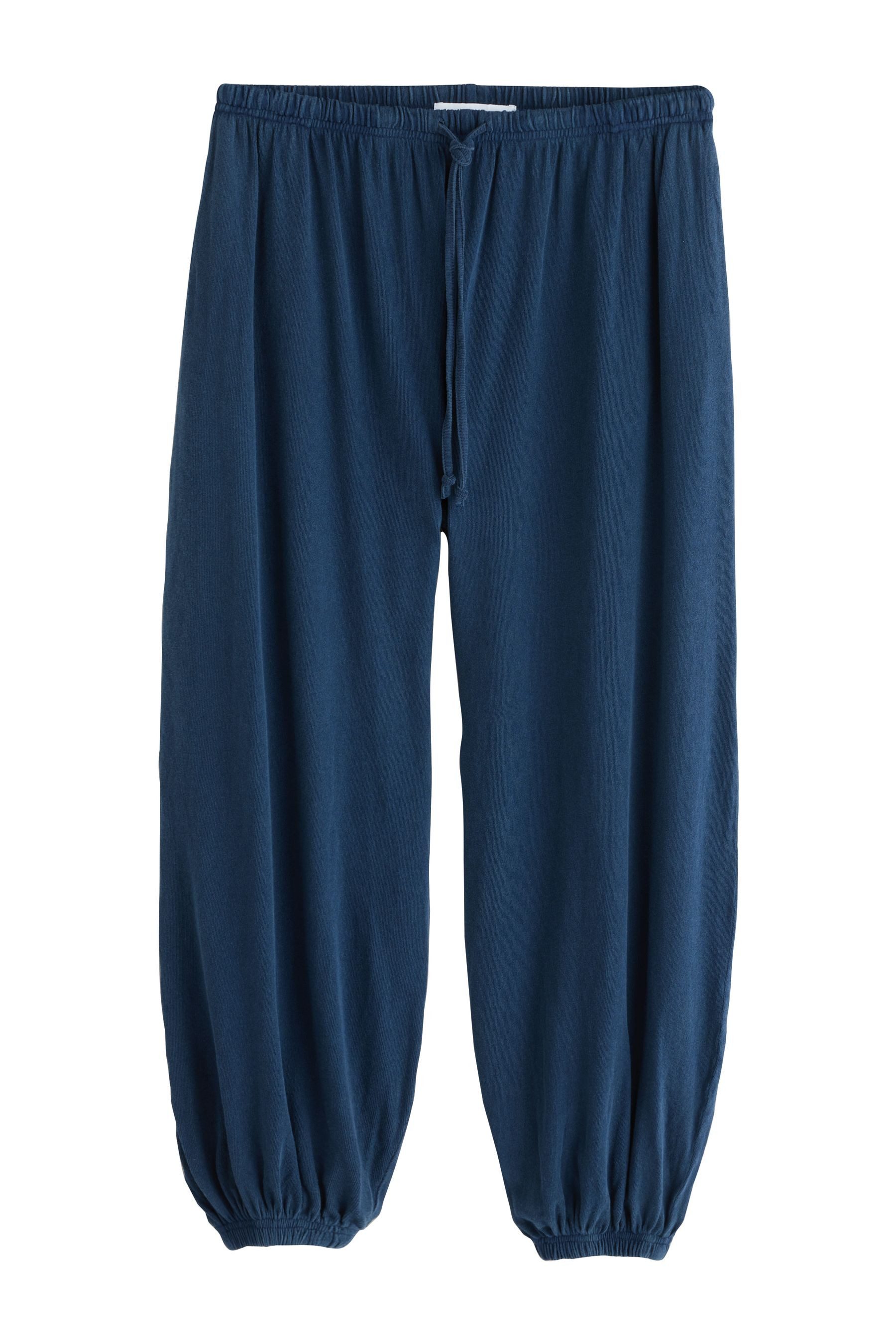 Next Jerseyhose Ballonhose aus gewaschenem blauem Jersey (1-tlg)