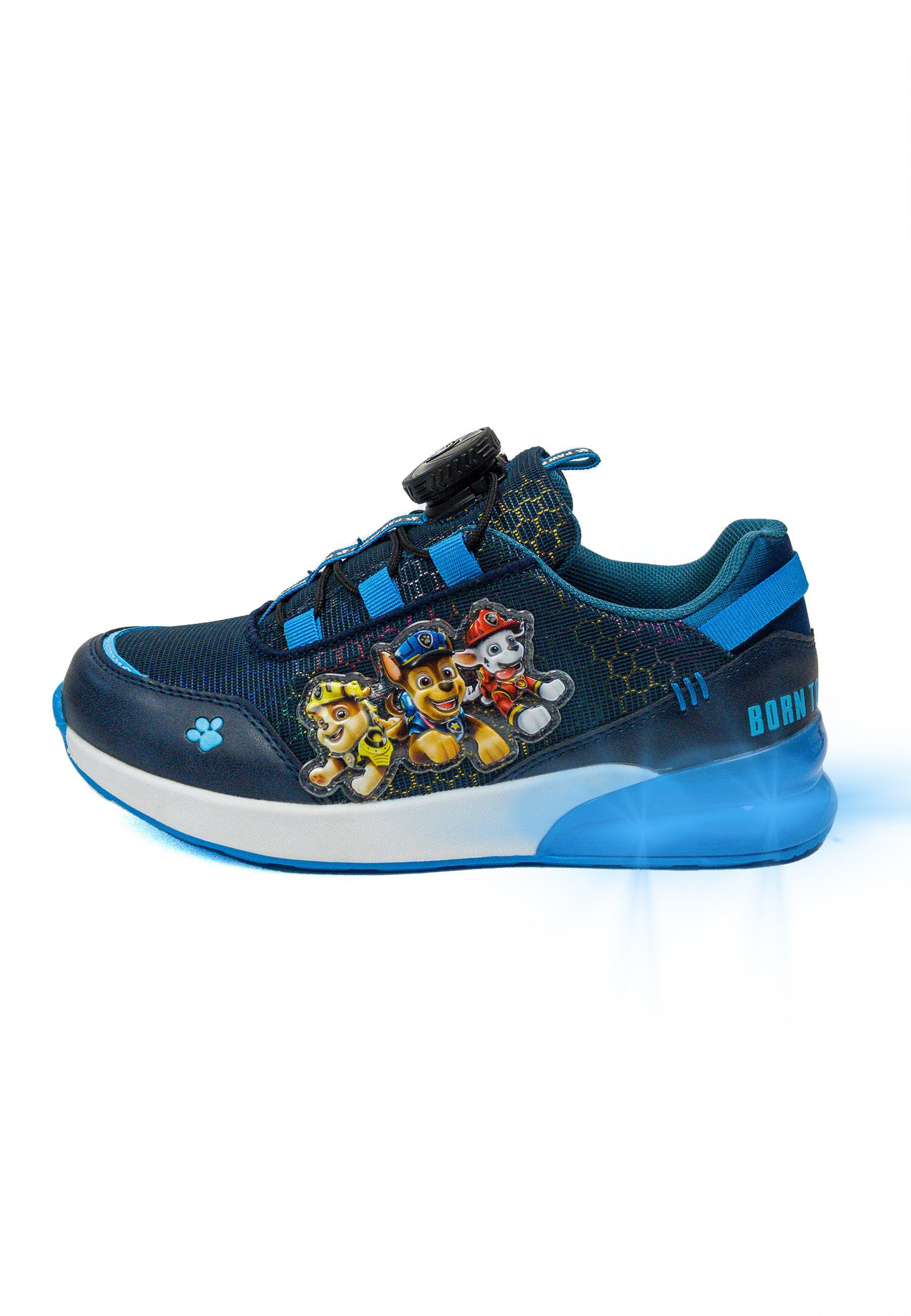 Kids2Go PawPatrol Sportsneaker mit Schnellverschlusssystem und Lichteffekten Sneaker (1-tlg) Vegan. Schnellspannverschluss. Zuglasche. Motiv Patch. Licht in Sohle