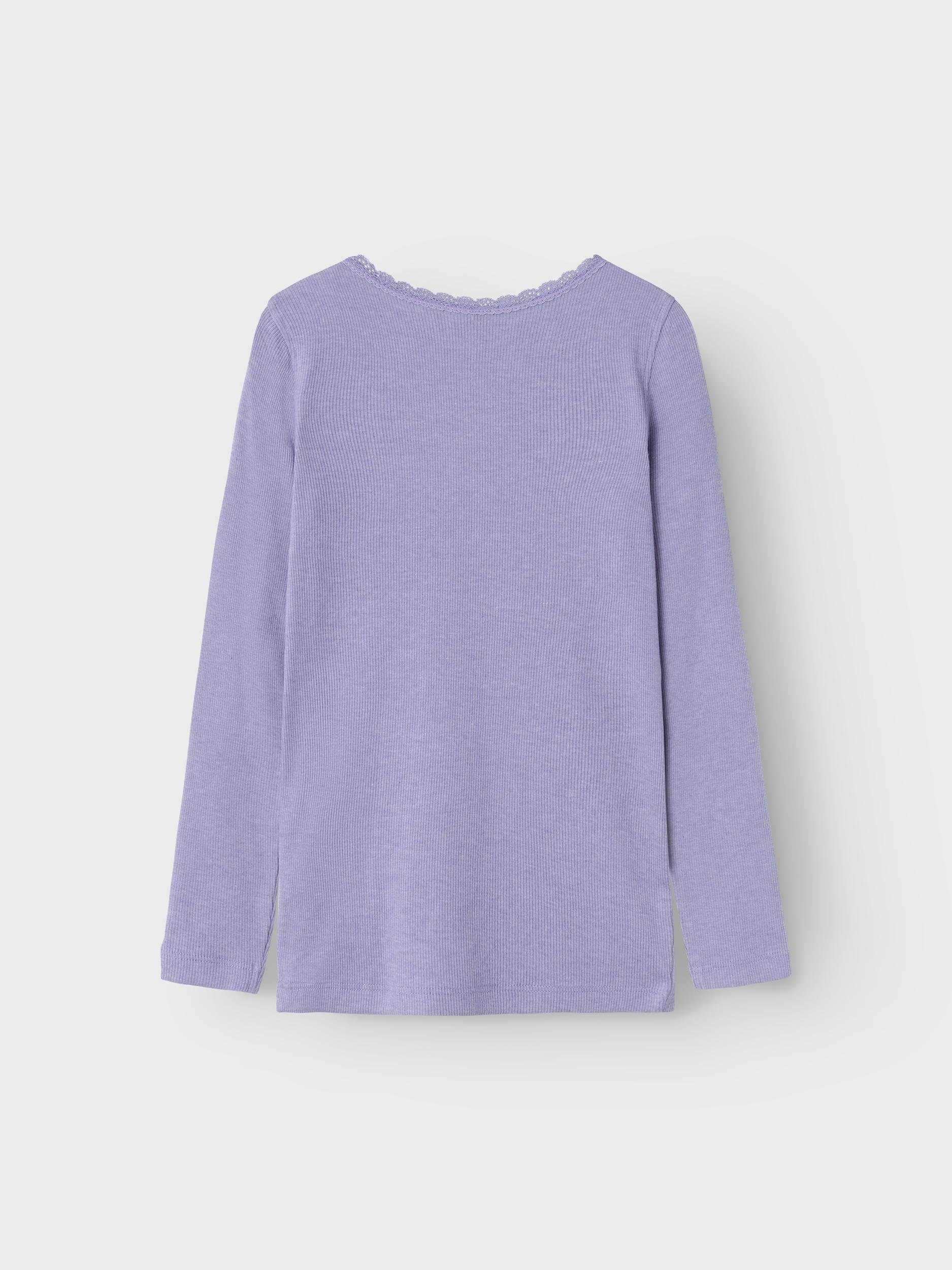 Name It T-Shirt NKFKAB LS SLIM TOP NOOS Heirloom Lilac Detail:MELANGE | 
