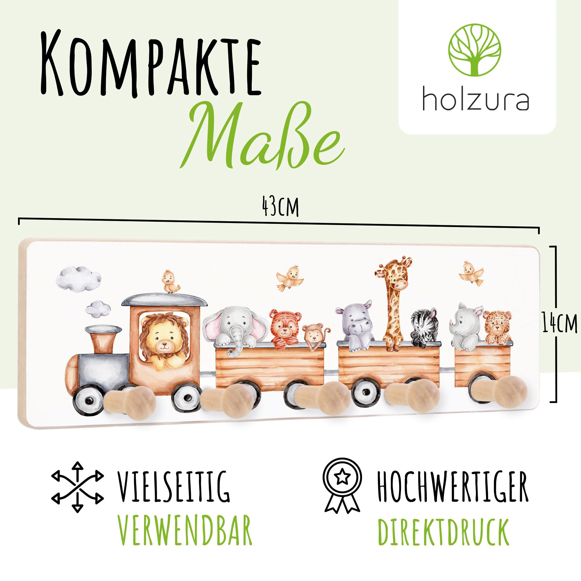 Holzura Garderobenleiste Kindergarderobe, Garderobe für Kinder – Bild 4 von 5