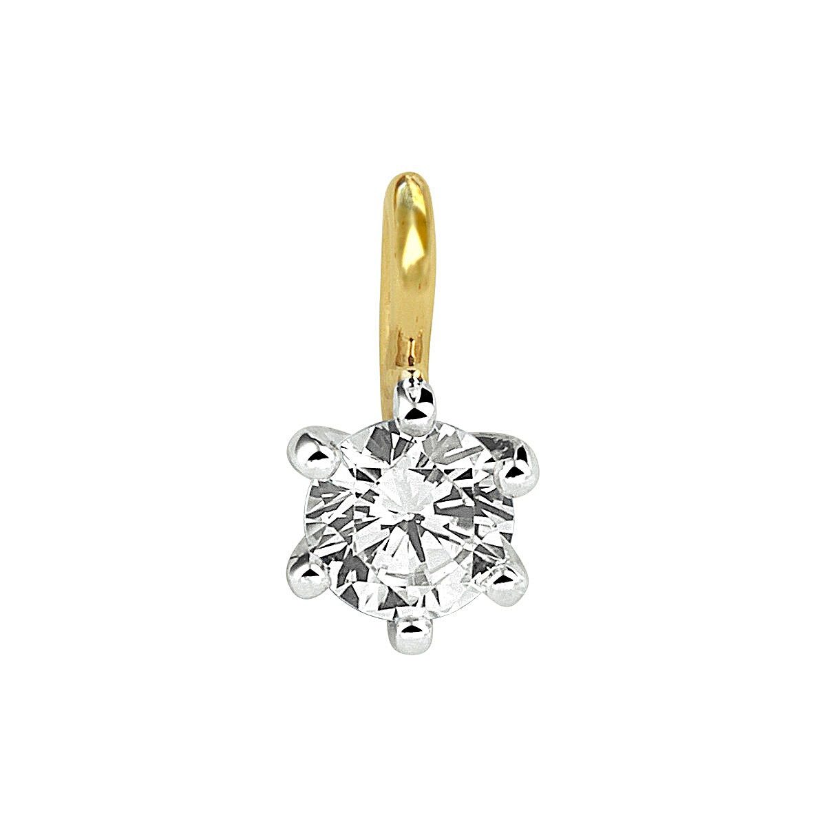 Kettenanhänger 585er Gelb-und Weißgold Kettenanhänger bicolor Zirkonia