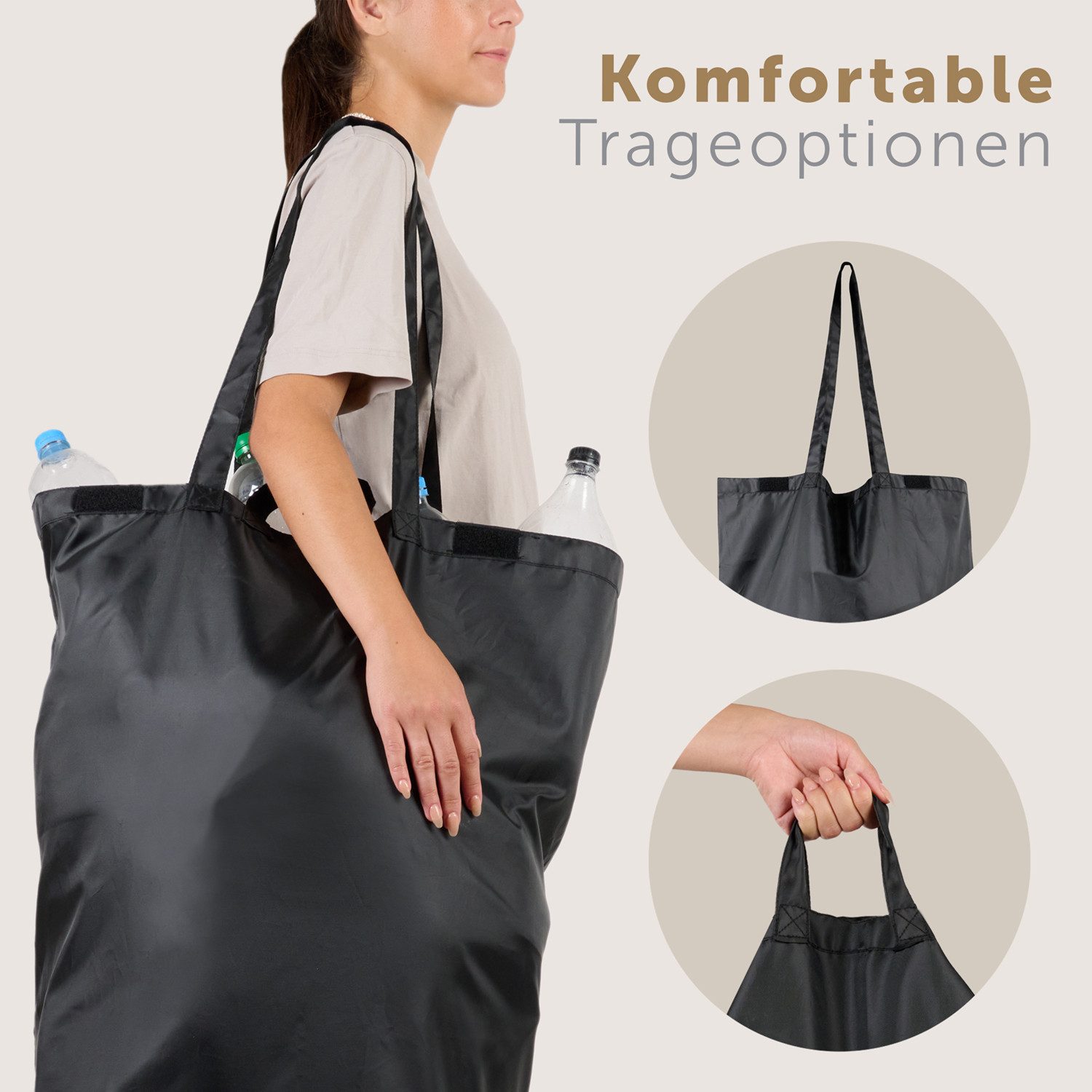 Blumtal Müllsackständer Pflandflaschen Sammelbehälter, Leergut Organizer mit Loch, in 100L oder 150L, waschbar, tropfsicher