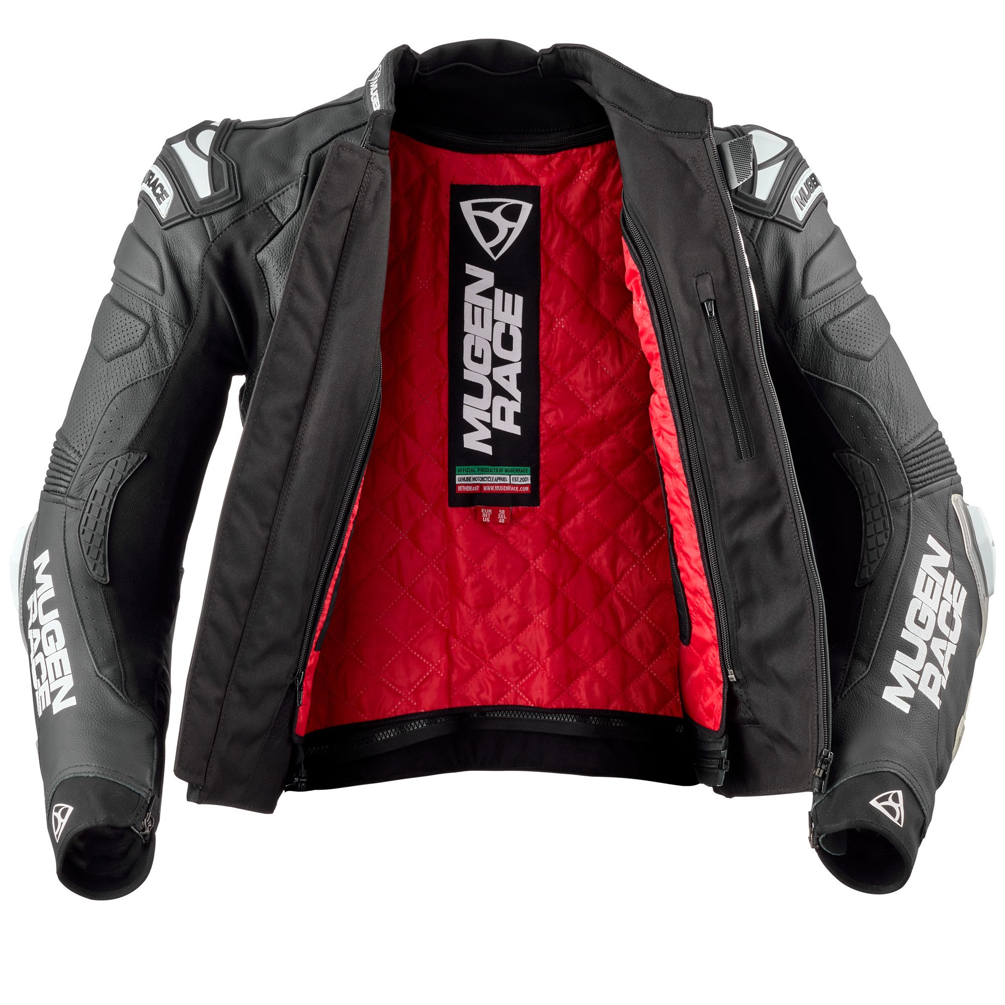 MUGENRACE Motorradjacke Mry perforierte Motorrad Lederjacke Verbindungsreißverschluss,Ellenbogenprotektoren enthalten,perfori