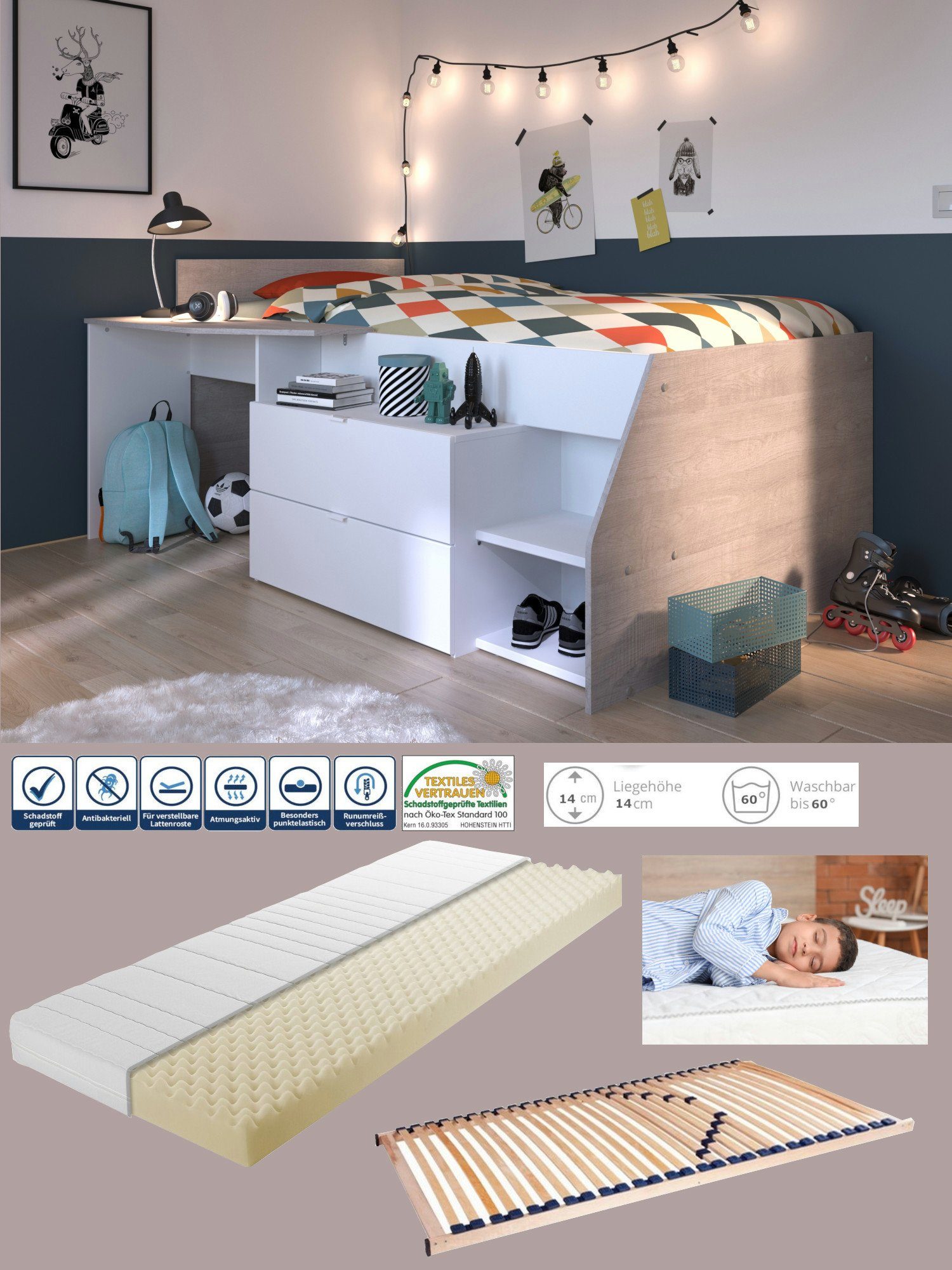 Parisot Hochbett Milky (Komplett Set, 1-St., günstig online kaufen