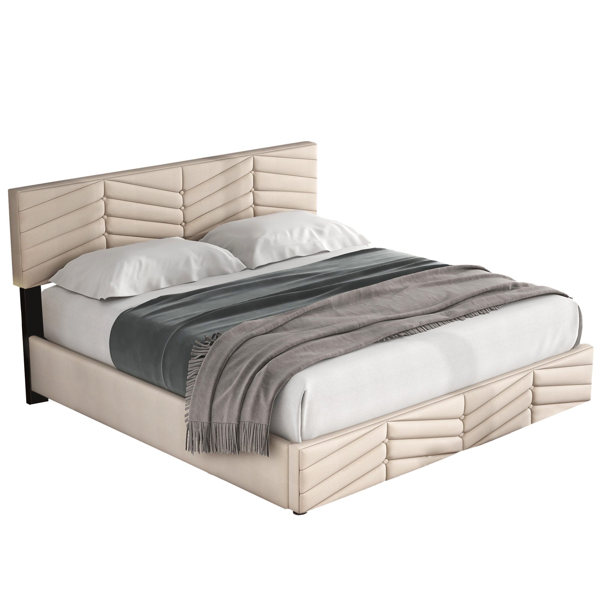 Flieks Polsterbett, Hydraulisches Doppelbett Funktionsbett 160x200cm günstig online kaufen