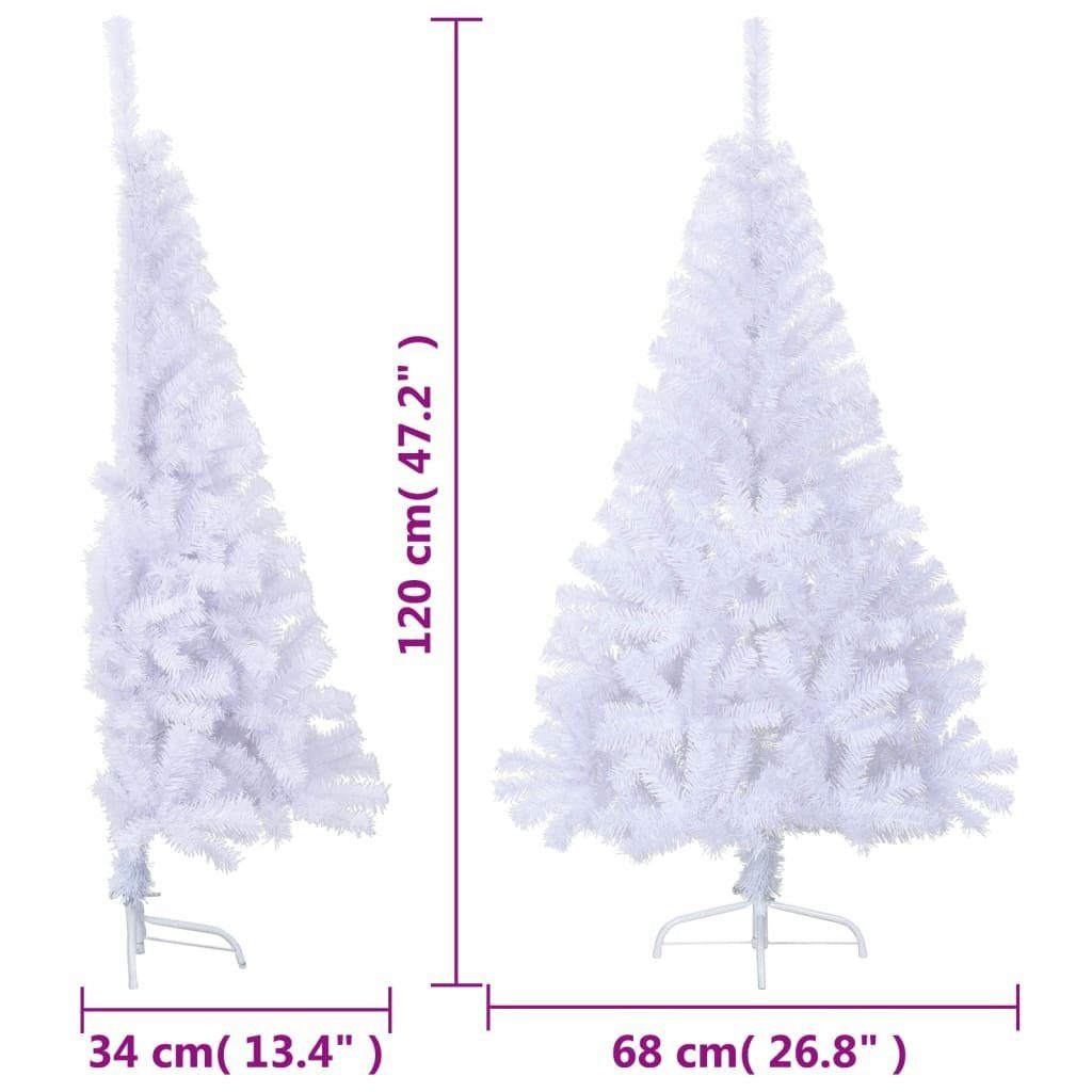 furnicato Künstlicher cm Künstlicher Ständer 120 mit Halb-Weihnachtsbaum Weihnachtsbaum Weiß PVC