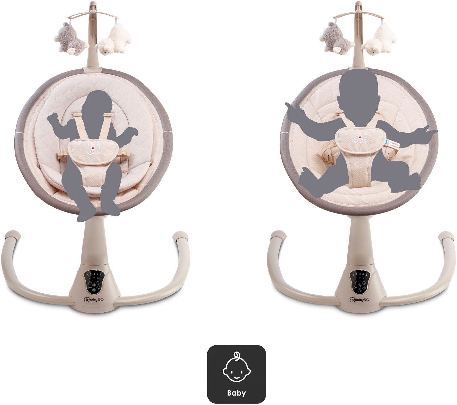 BabyGo Babywippe Homey, mit Schaukelbewegungen und Sound