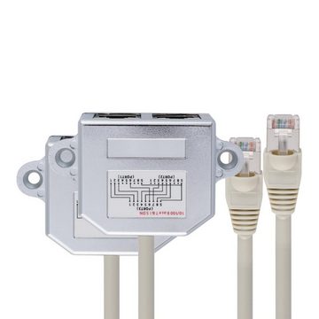 kwmobile 2x Netzwerkkabel Splitter - ISDN Adapter LAN Verteiler Netzwerk-Adapter, 20,50 cm