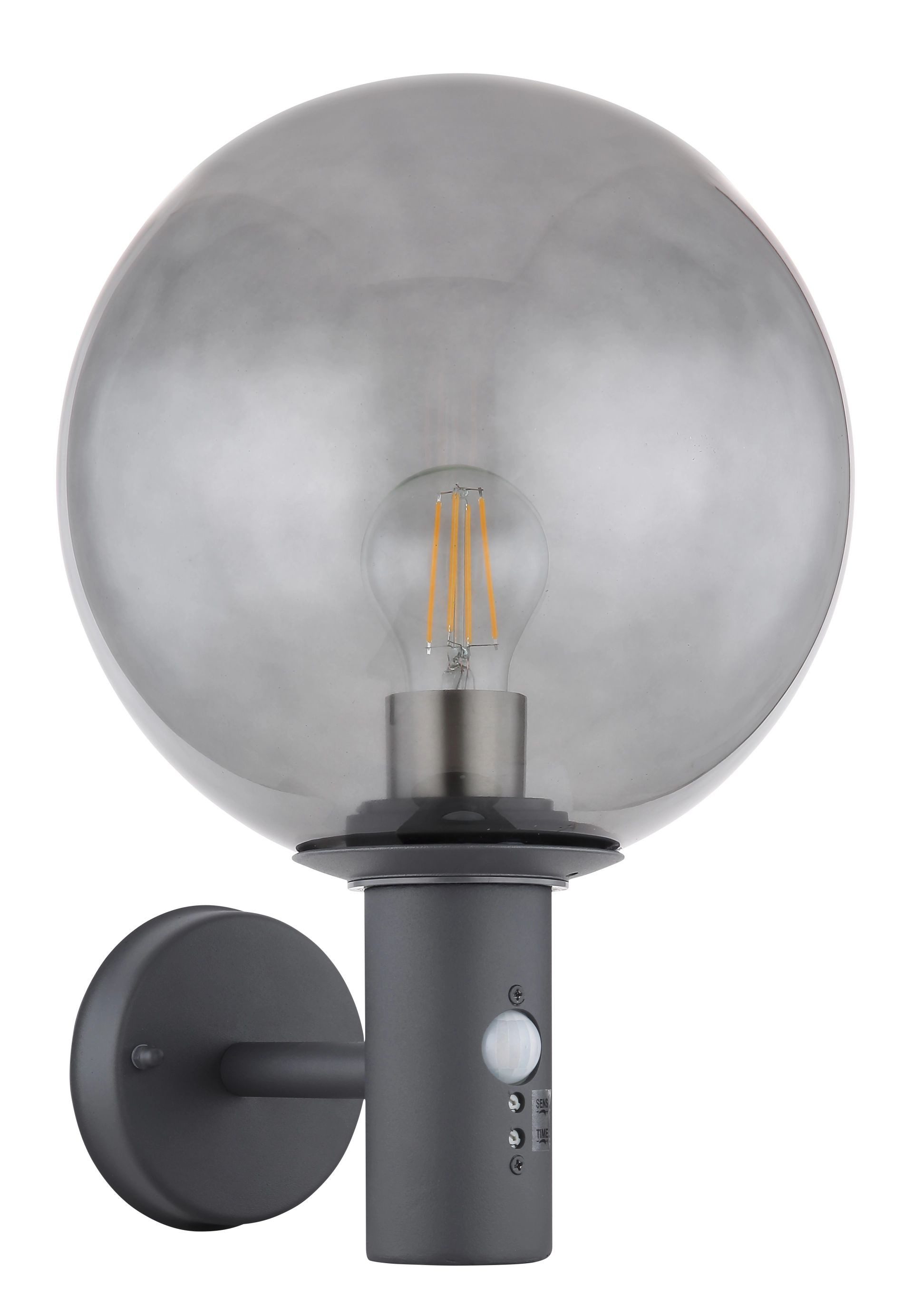 GLOBO LIGHTING LED Außen-Wandleuchte HEDWIG, Leuchtmittel wechselbar, Warmweiß, Wandlampe mit Bewegungsmelder, Sensor, automatisches Einschalten
