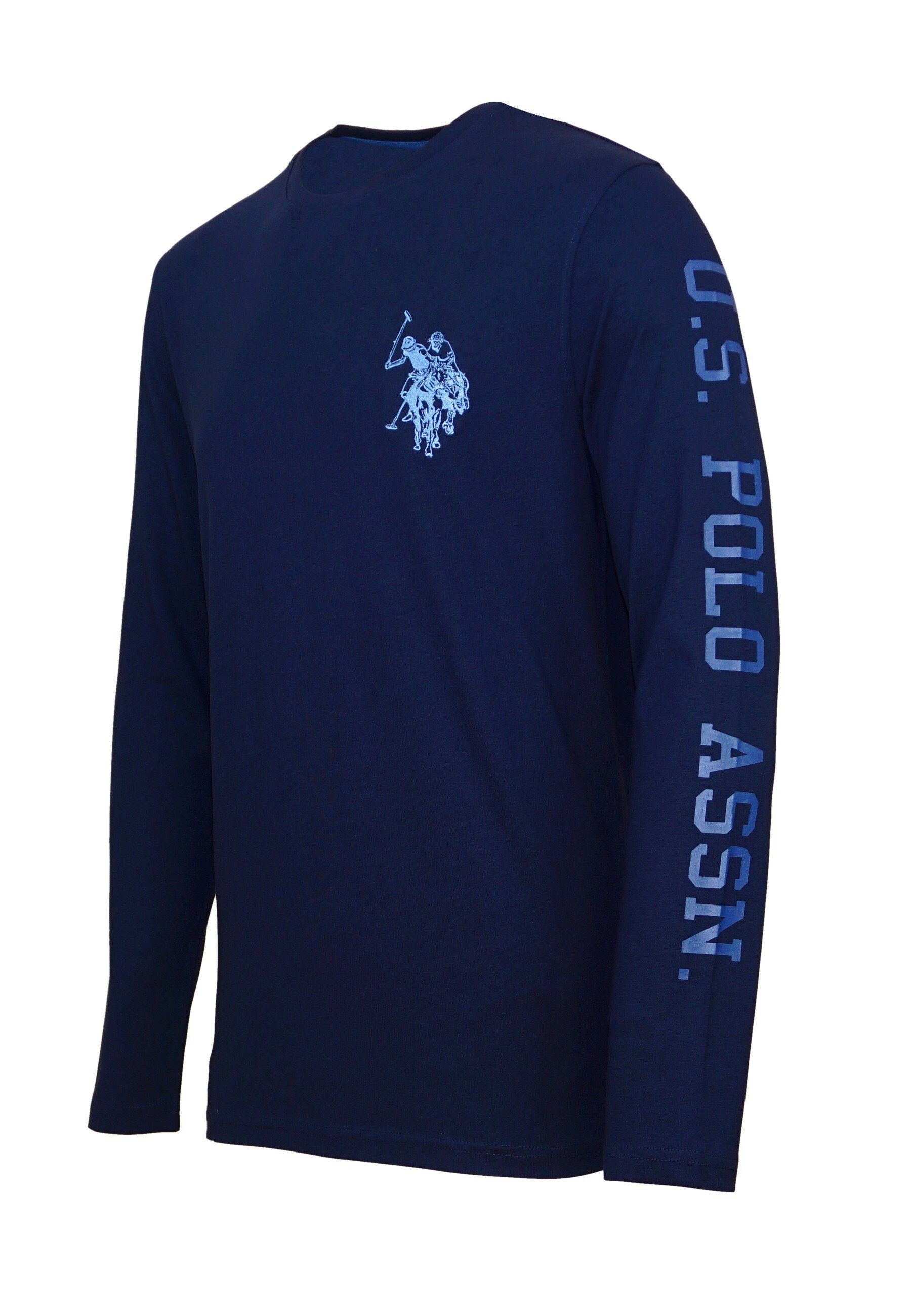 R-Neck dunkelblau U.S. Longsleeve Assn Polo Longsleeve Shirt
