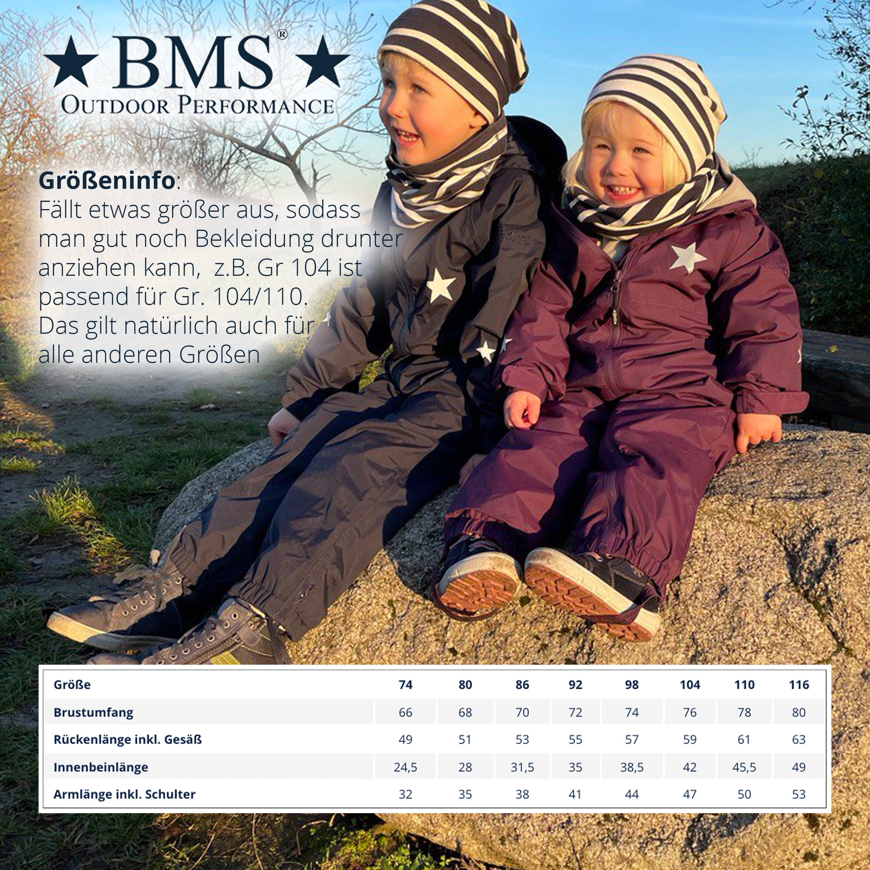 Regenanzug PFC - im BMS 100% Kinder Regenoverall Design praktischen & für beere frei wasserdicht atmungsaktiv