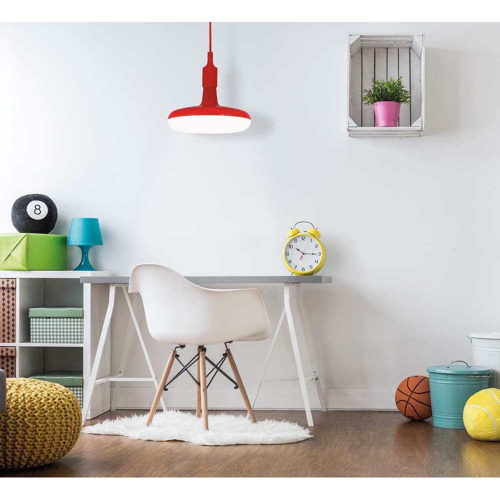 näve LED-Hängeleuchte, Leuchtmittel inklusive, Warmweiß, Hängelampe Pendelleuchte Wohnzimmerlampe rot Küchenlampe rund LED H