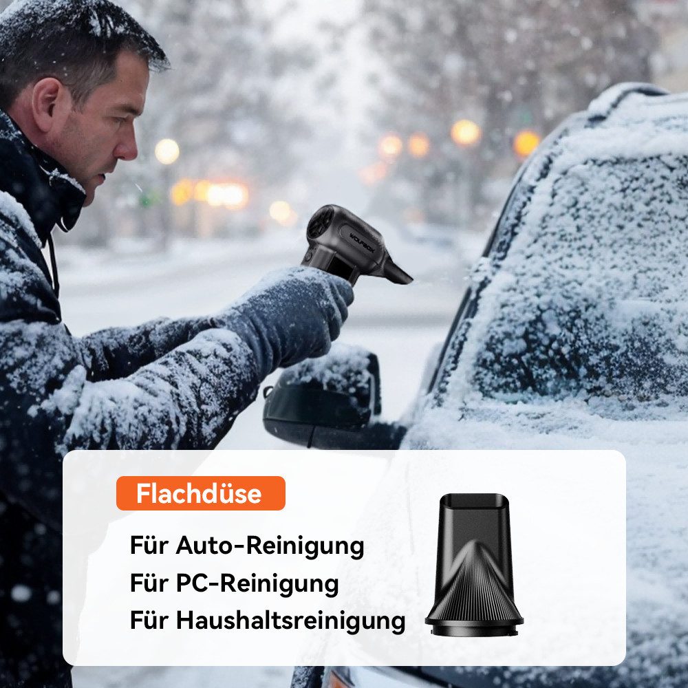 WOLFBOX Akku-Druckreiniger DF100 Akku-Druckluftreiniger 150000 U/min, (1 tlg), 3 Geschwindigkeiten, Luftgebläse