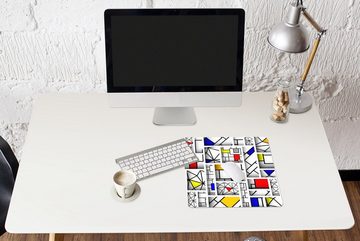 MuchoWow Gaming Mauspad Mondrian - Formen - Gestaltung - Muster (1-St), Mousepad mit Rutschfester Unterseite, Gaming, 40x40 cm, XXL, Großes