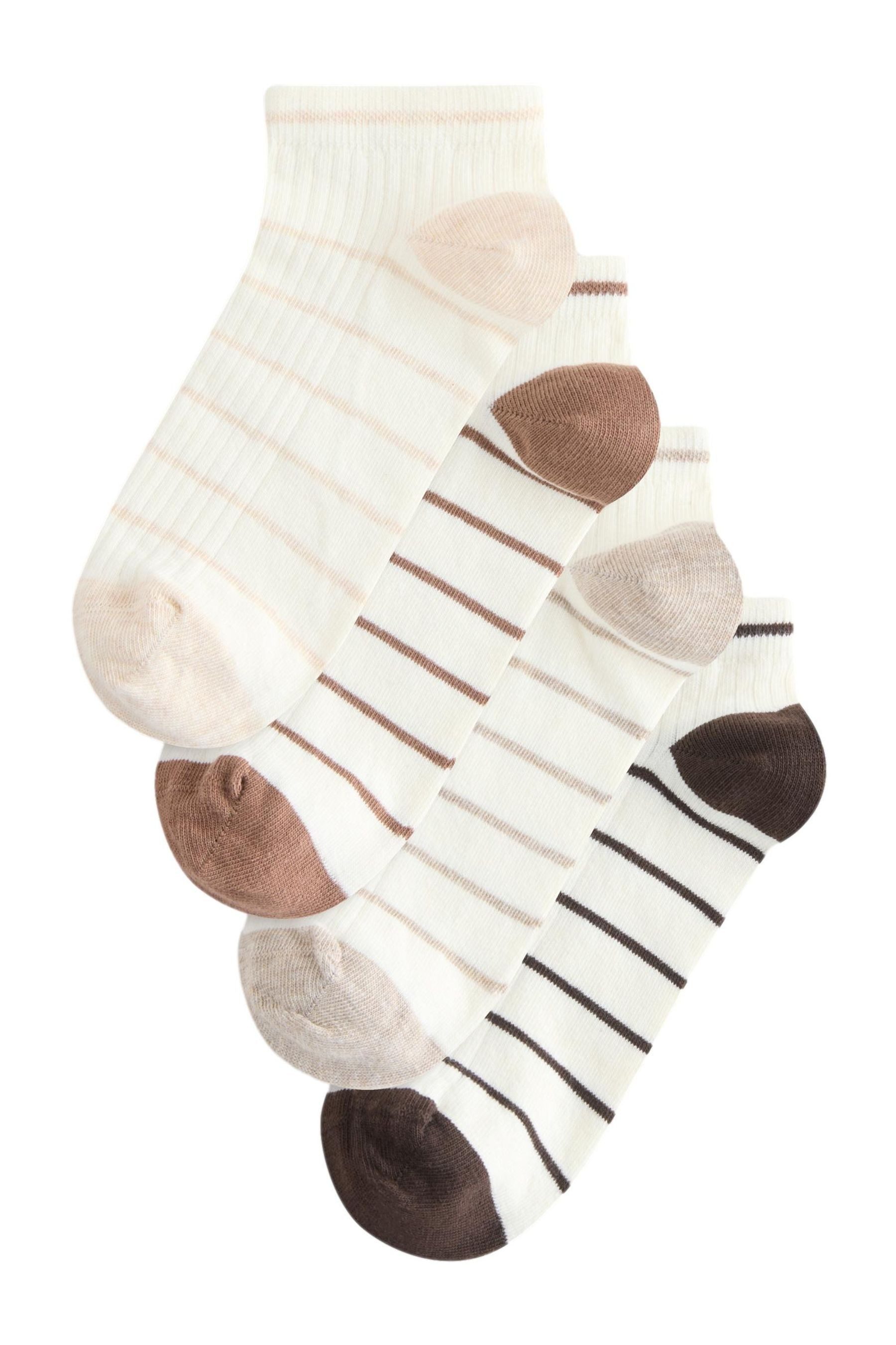 Next Basicsocken Gerippte Sneakersocken mit Streifen, 4er-Pack (1-Paar)