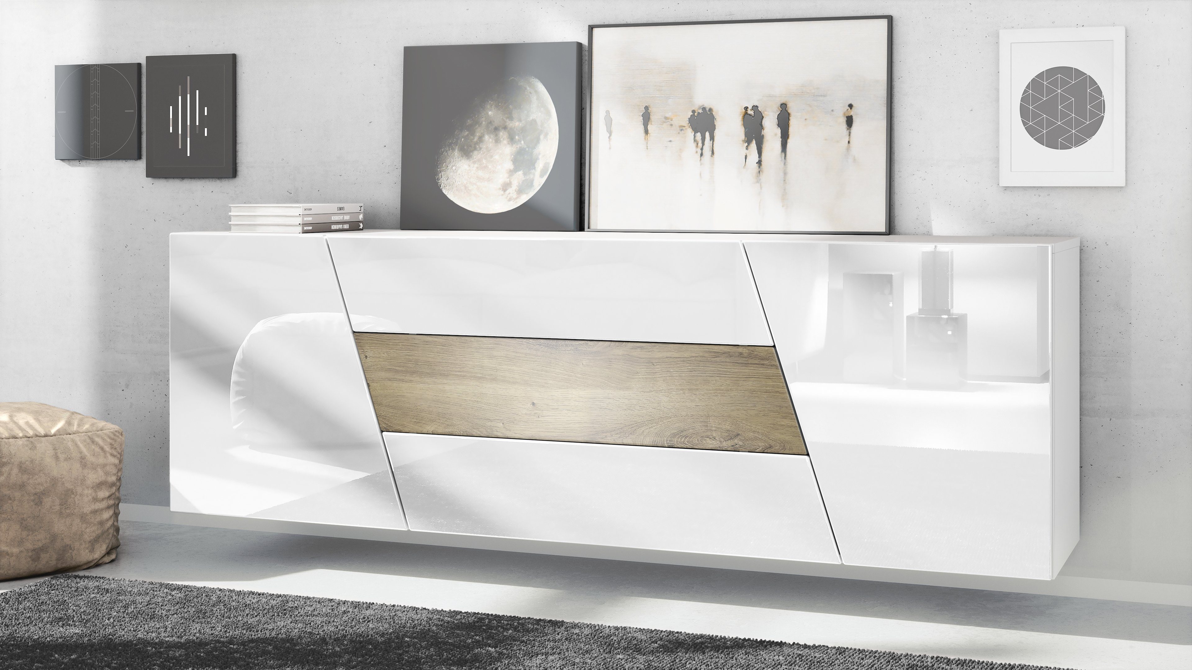Vladon Sideboard Houston (hängende Kommode, mit günstig online kaufen