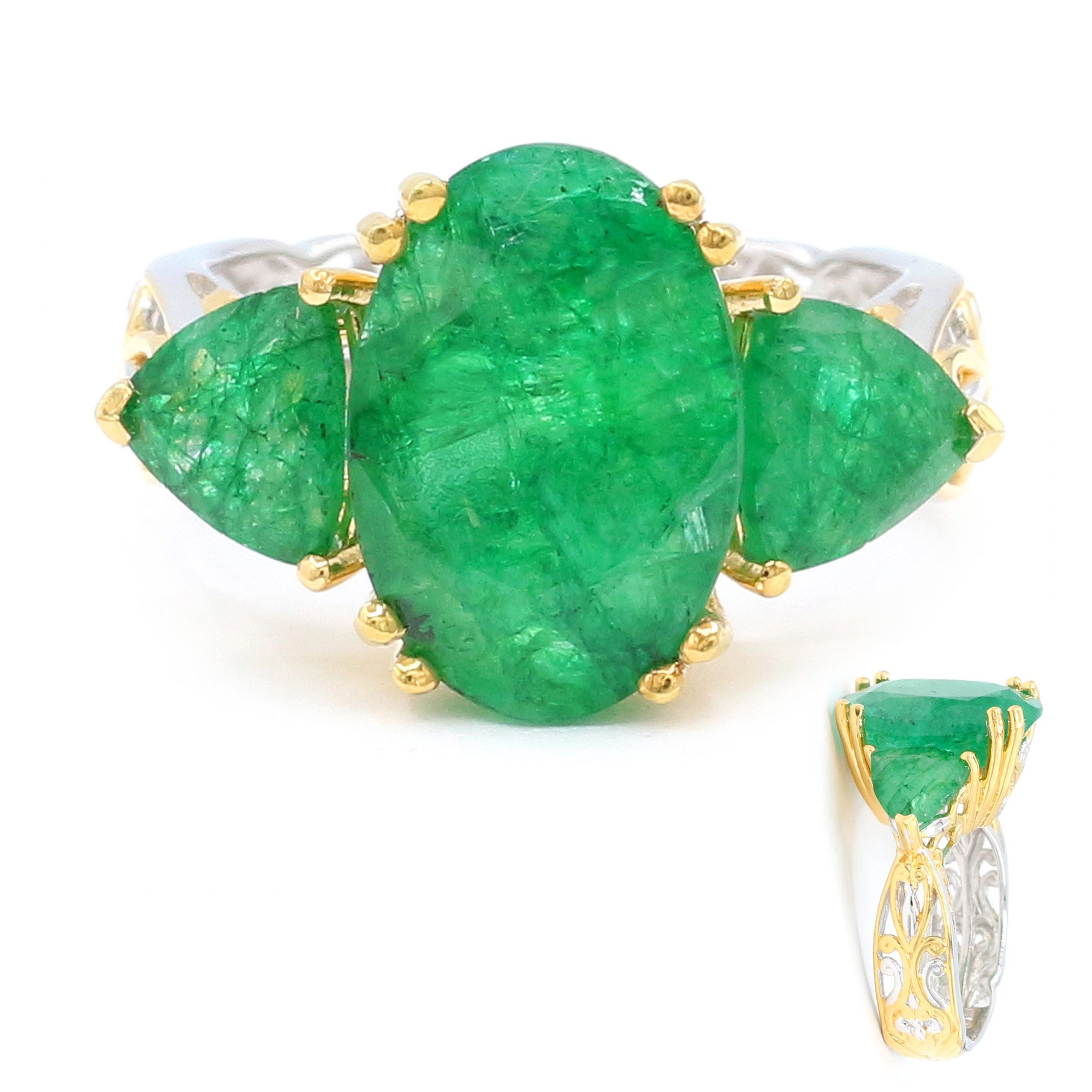 Cavill Silberring Sambischer Smaragd Sterling Silber Ring (1-tlg)