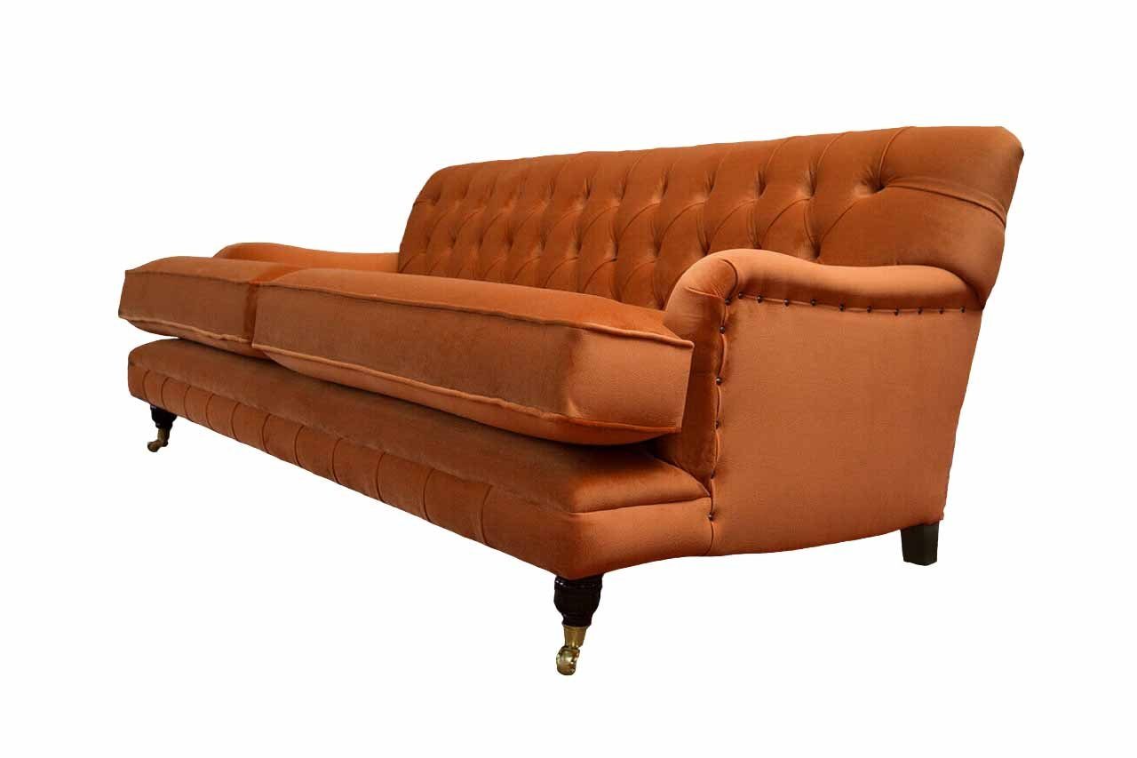aus modernes 3-Sitzer-Sofa Chesterfield JVmoebel Stoff handgefertigtem Chesterfield-Sofa