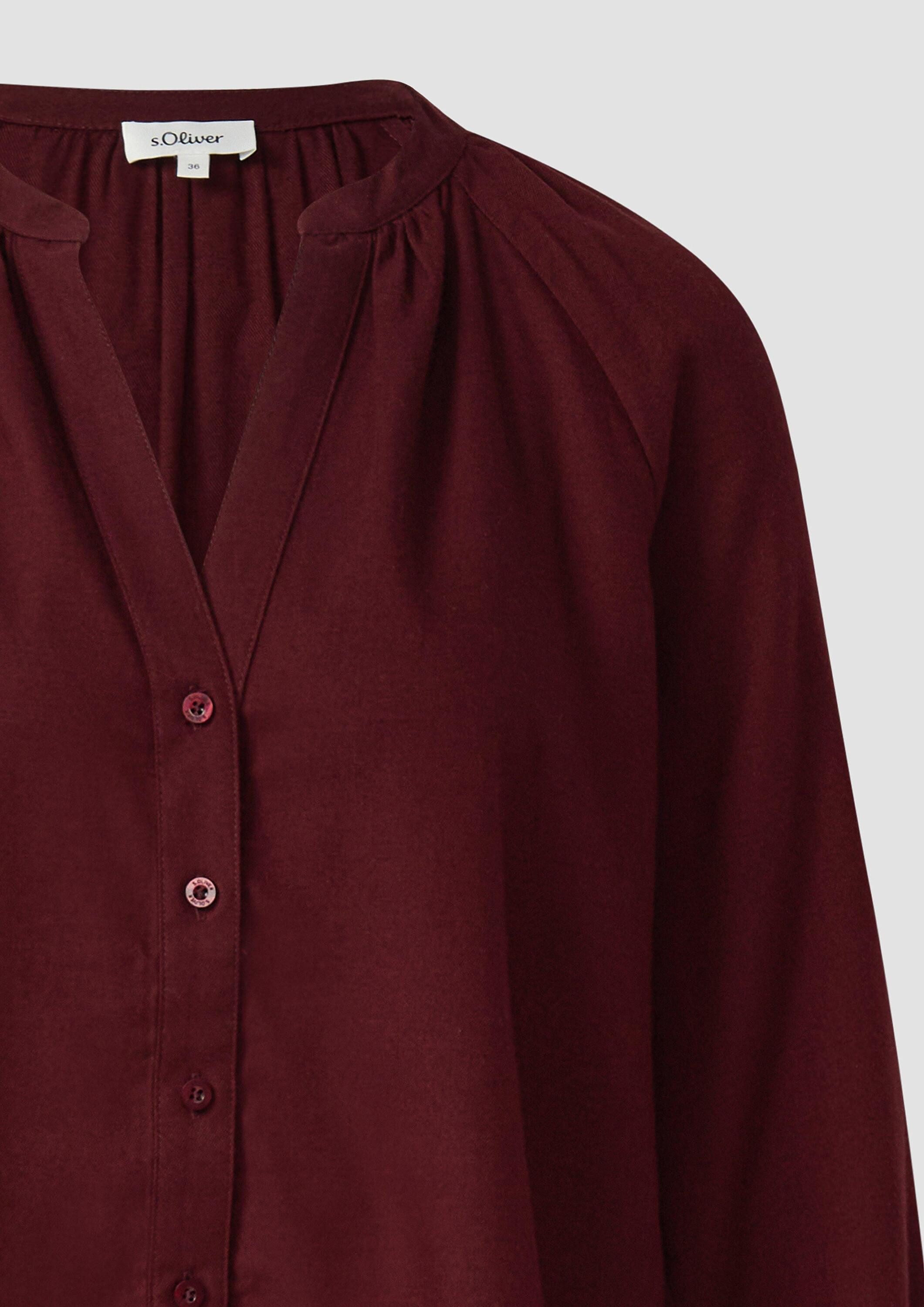 s.Oliver Langarmbluse Bluse Weiche Bluse im Relaxed Fit mit Knopfleiste