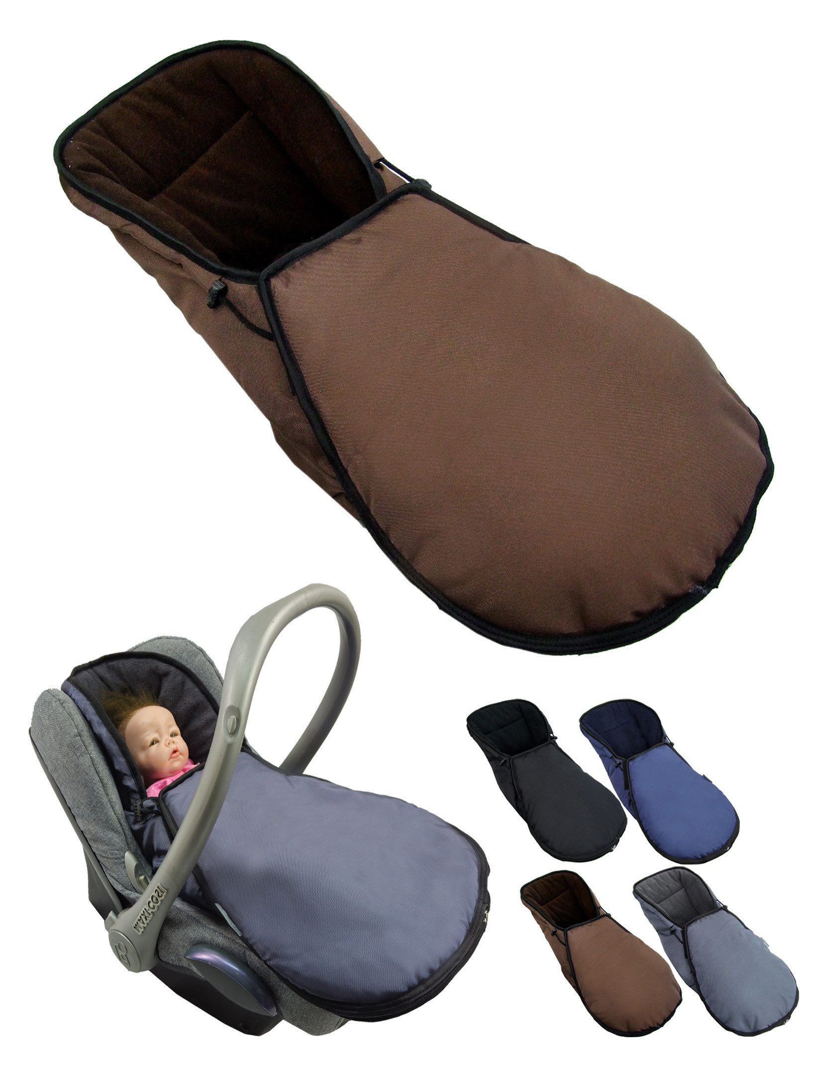 Fußsack Winterfußsack für Babyschale kompatibel mit Maxi-Cosi mit Thermofleece