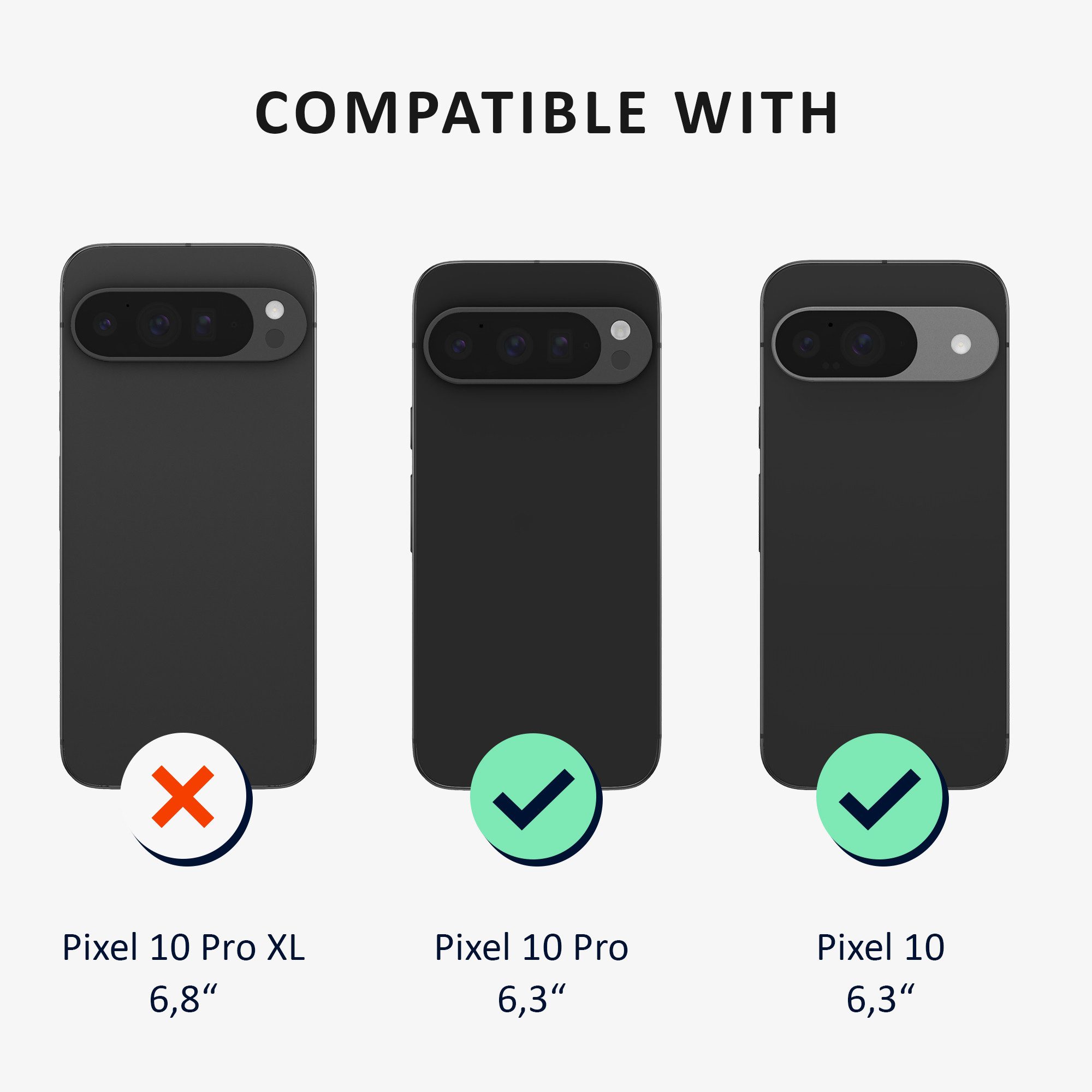 kalibri Smartphone-Hülle Hülle für Google Pixel 10 / Pixel 10 Pro Case, Handyhülle mit 2x Glas Schutz Folie - Cover Handyhülle