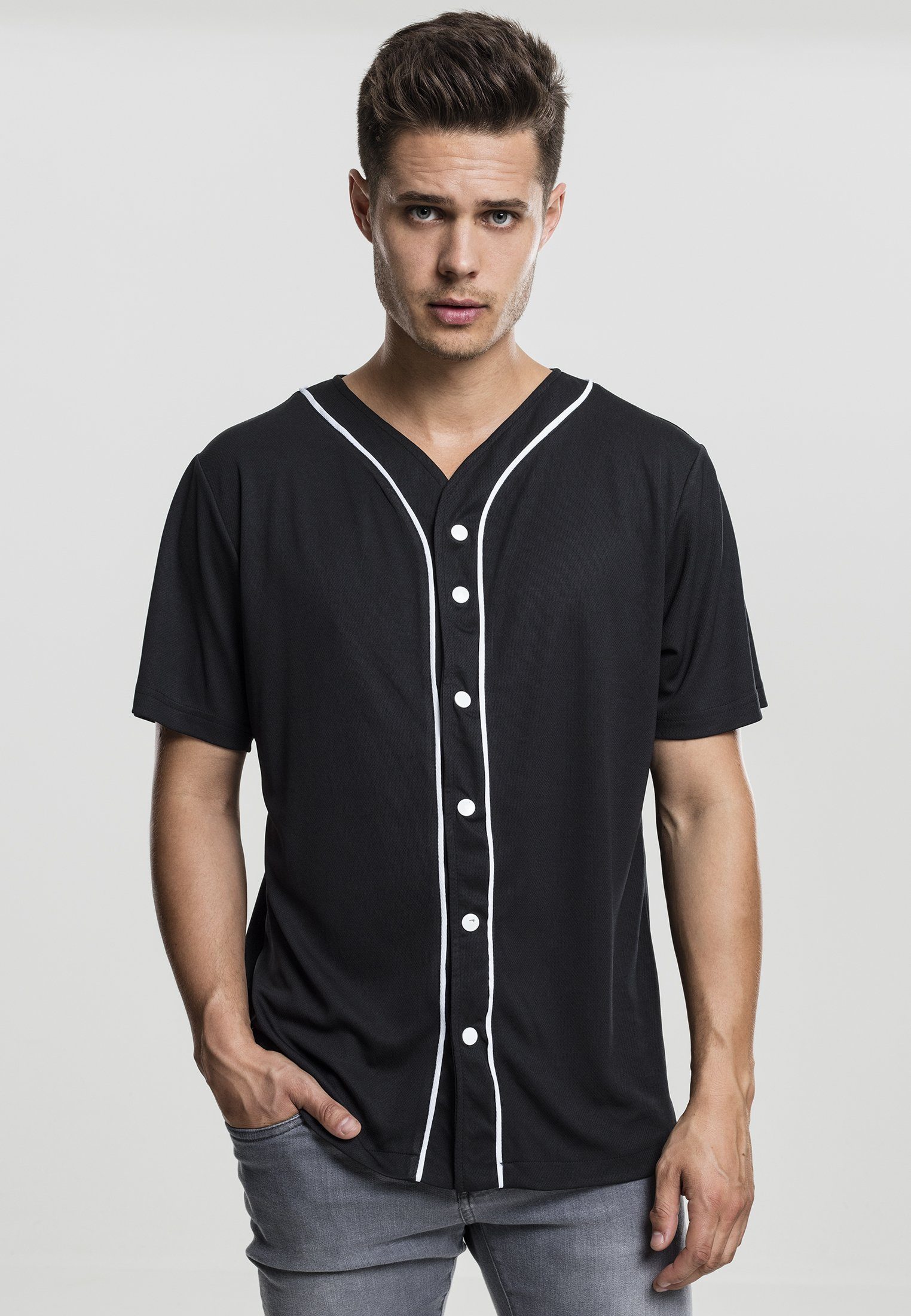 URBAN Jersey black/white Herren (1-tlg) T-Shirt CLASSICS Baseball Mesh