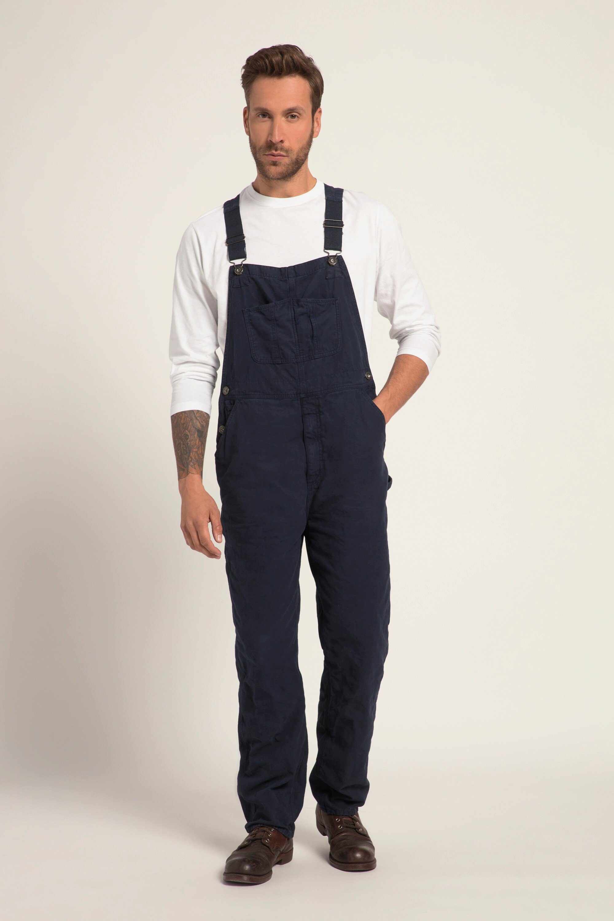 JP1880 5-Pocket-Jeans Latzhose Workwear elastische Träger viele Taschen navy blau