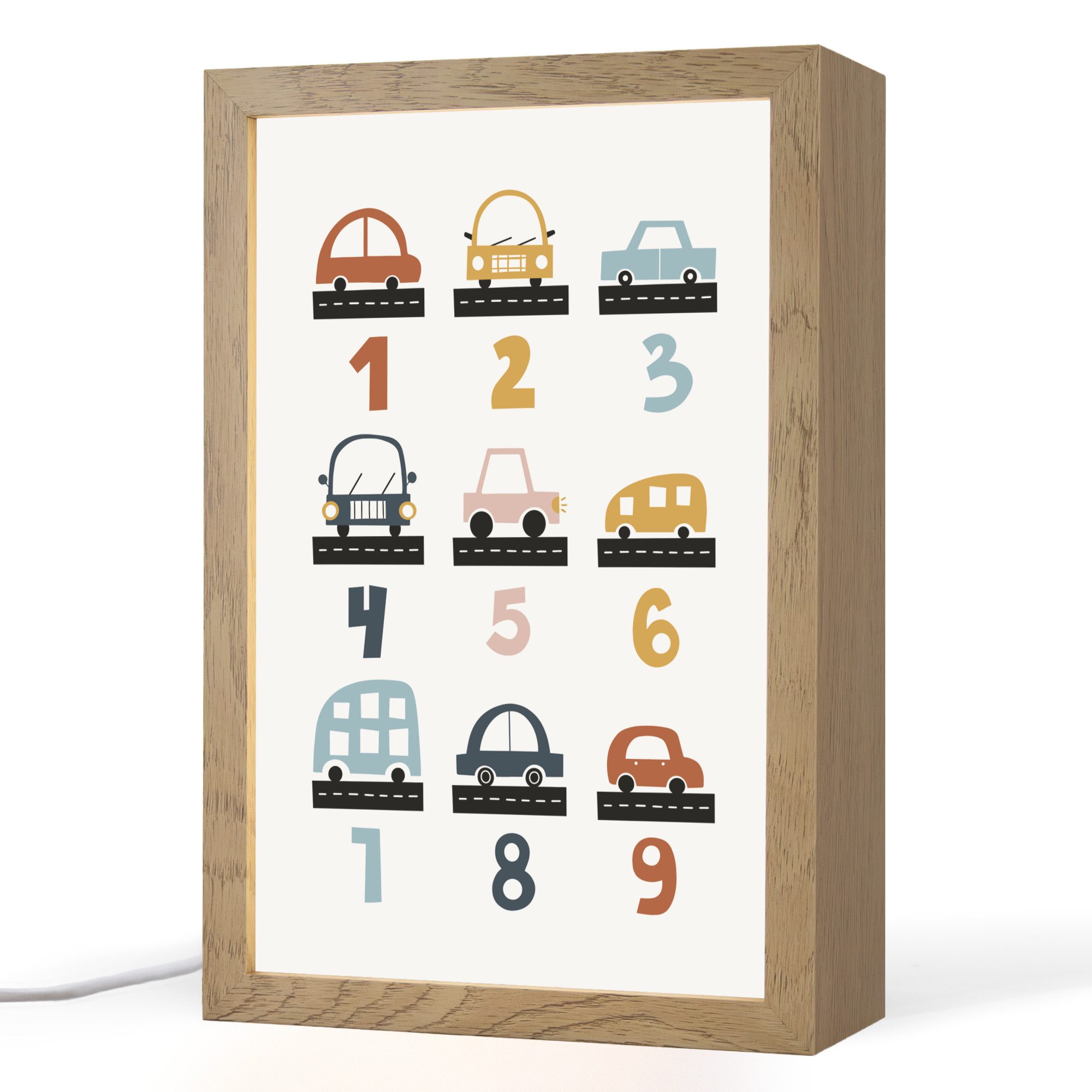 OnlyWow Nachttischlampe Lightbox Zahlen - Lernen - Zählen lernen - Zahlen üben für Kinder - Au, Dimmbar, Farbwechsel, LED, Warmweiß, Kaltweiß, Neutralweiß Einstellbar, Kinderzimmer, Dimmbar, mit Kabel, Nachtlampe, LED, Tischleuchte