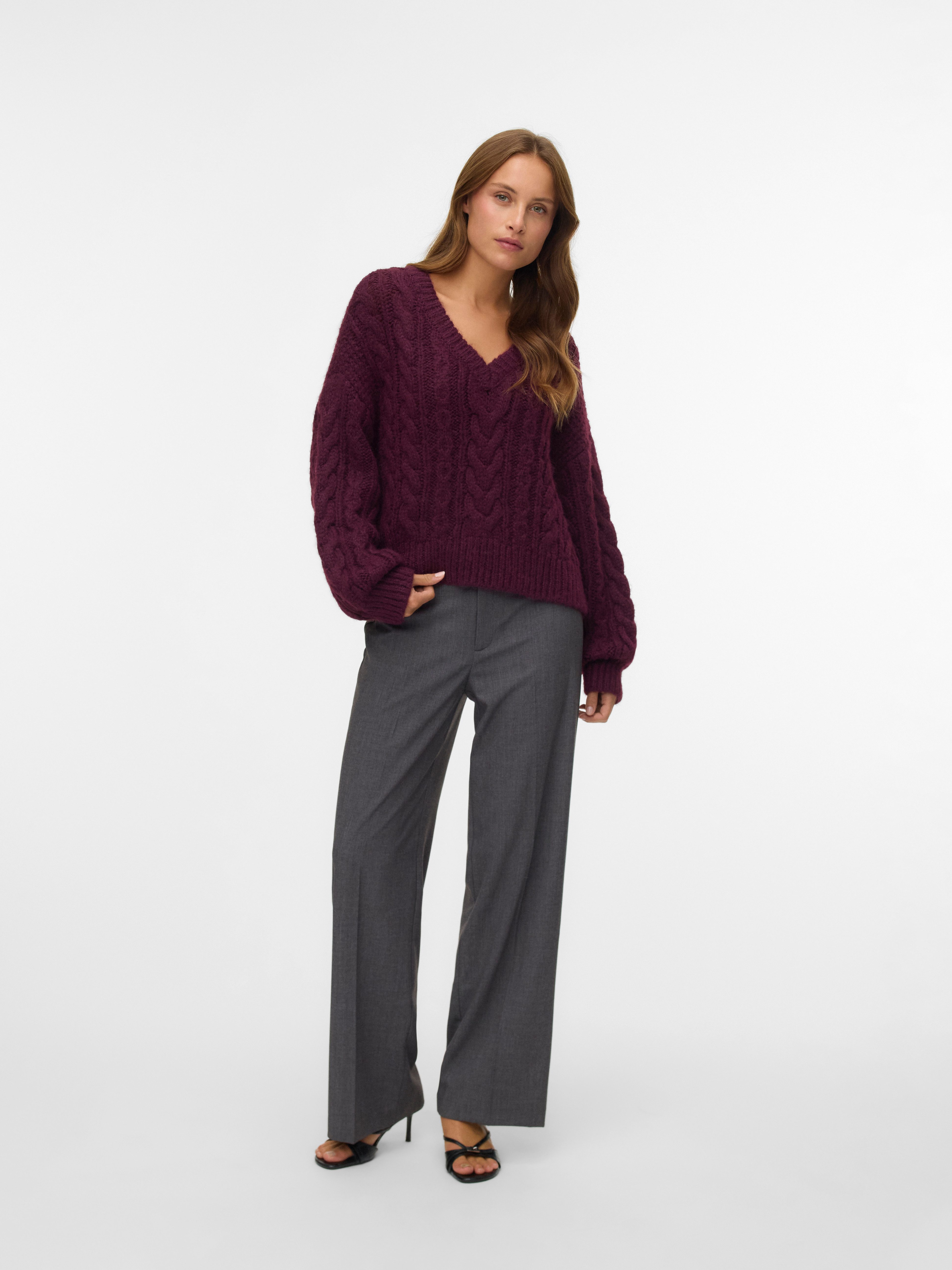 Vero Moda Anzughose VMTEXAS MW STRAIGHT PANT NOOS Materialmix
