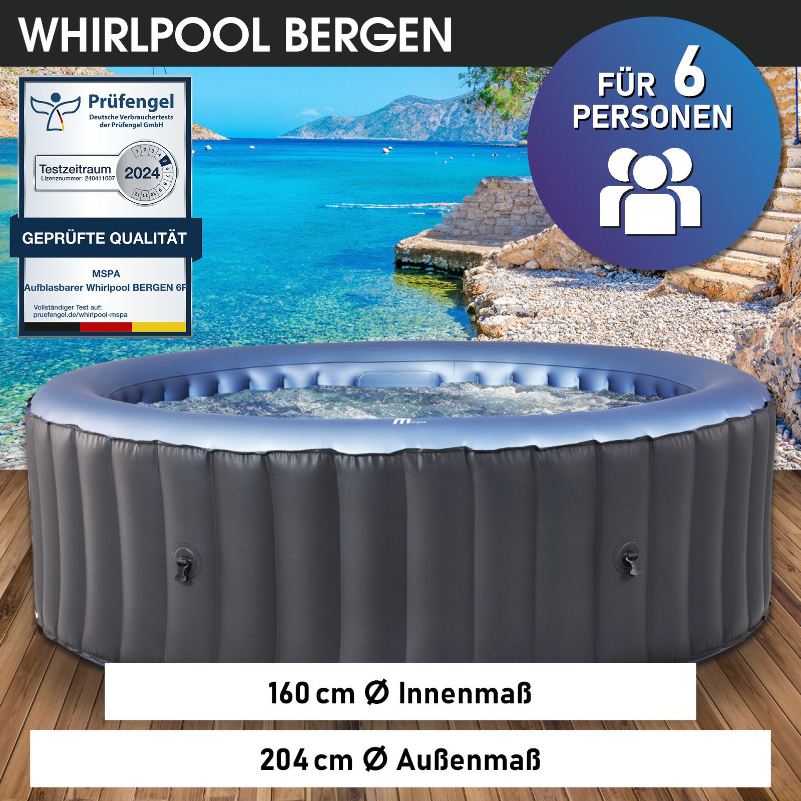 BRAST Whirlpool aufblasbar MSpa Bergen für günstig online kaufen