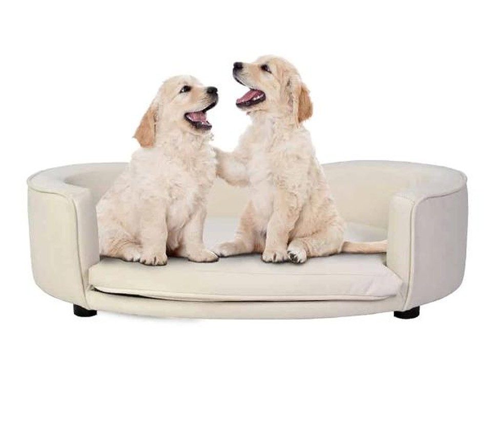 Xlmoebel Tierbett Großes Hundesofa Weiß mit Textilpolsterung und Stoffbezug, Polyester, Made in Europa